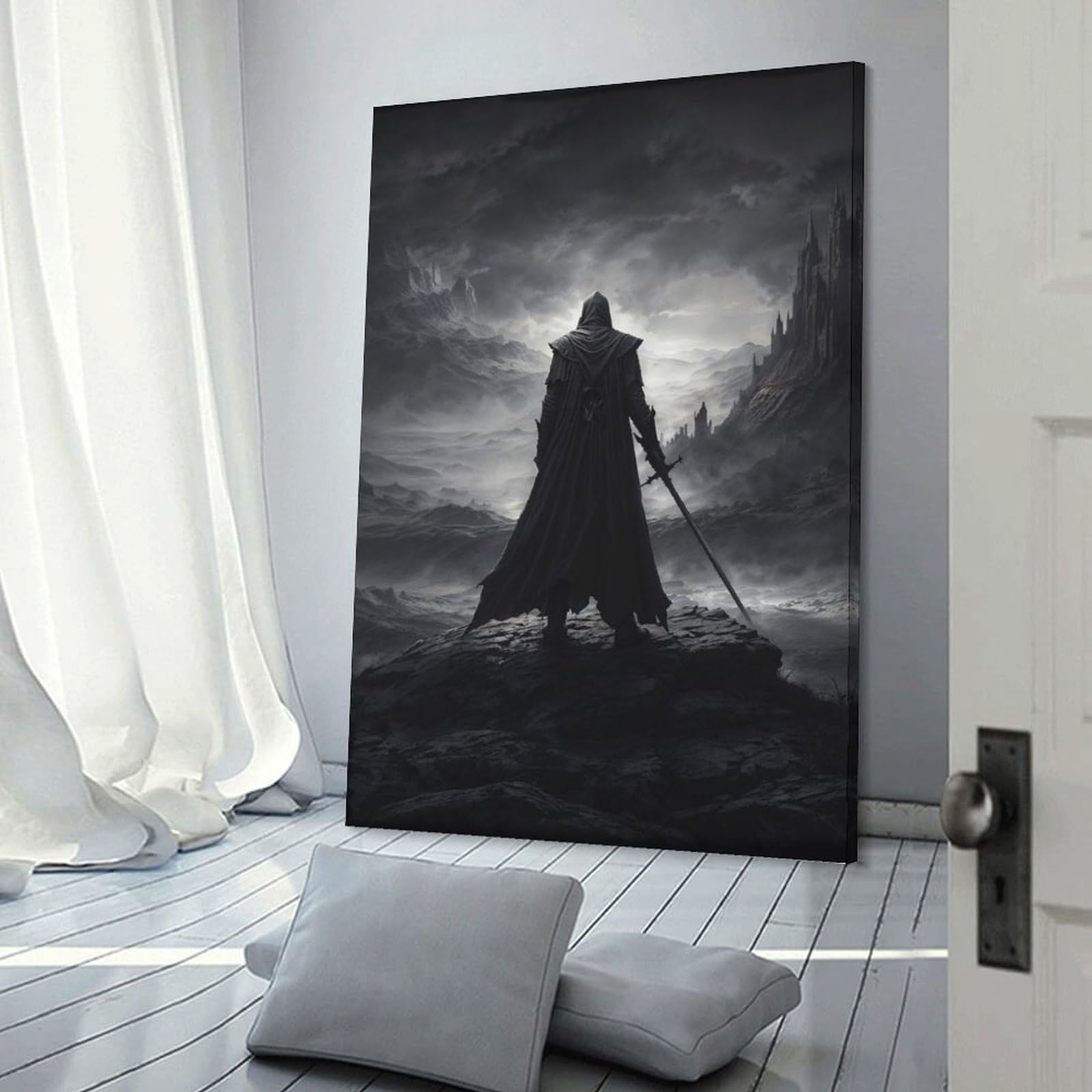 Junmoney Faceless Menace Room Decor Wall Art, 08x12inch(20x30cm), for Home Office, Desk Area Or Studio, An Interior Accent for Desk Areas