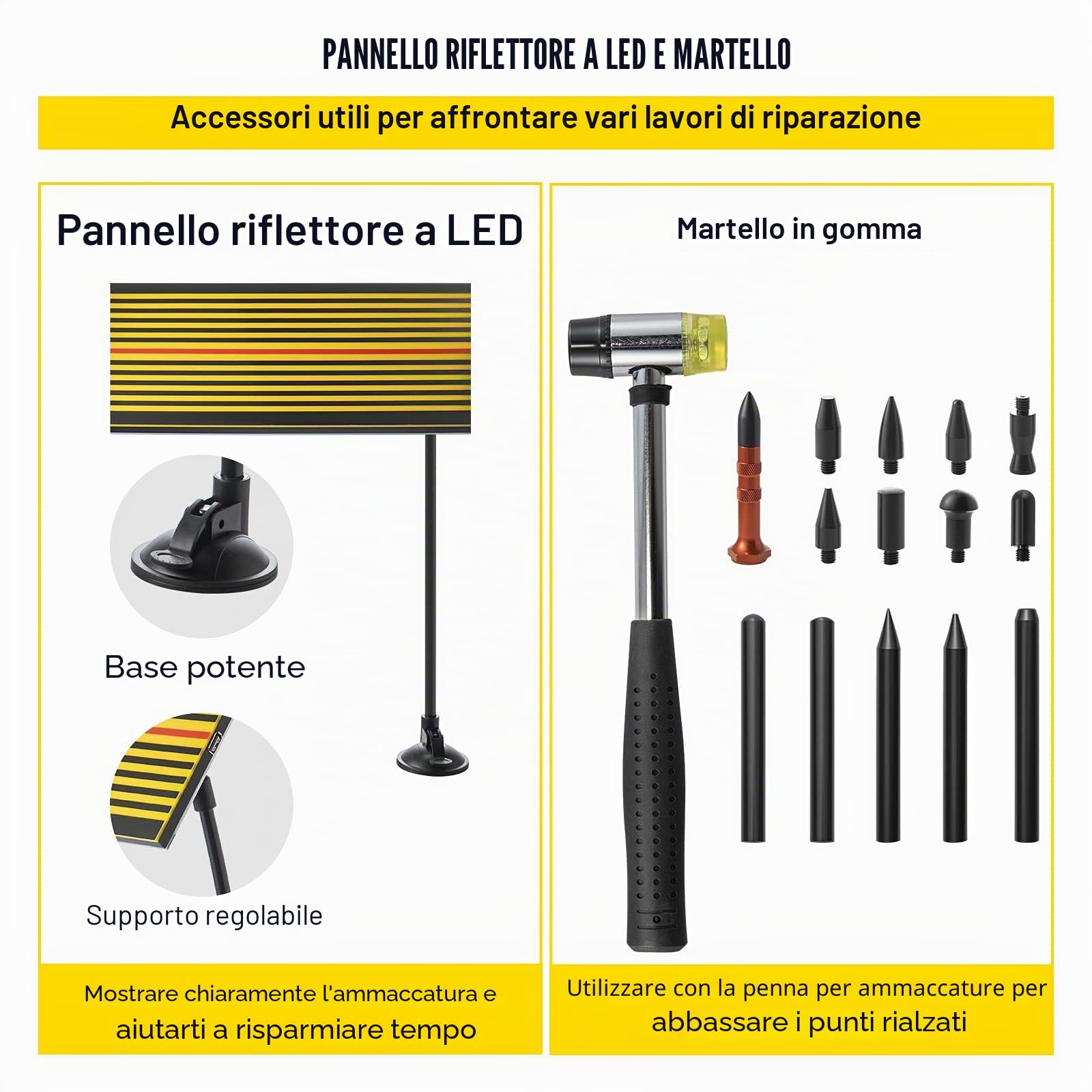 VEVOR 89 PZ. Kit di Riparazione Professionale per ammaccature Auto, Strumento di rimozione ammaccature Senza Vernice, Kit di rimozione ammaccature Fai da Te, Strumento di rimozione ammaccature