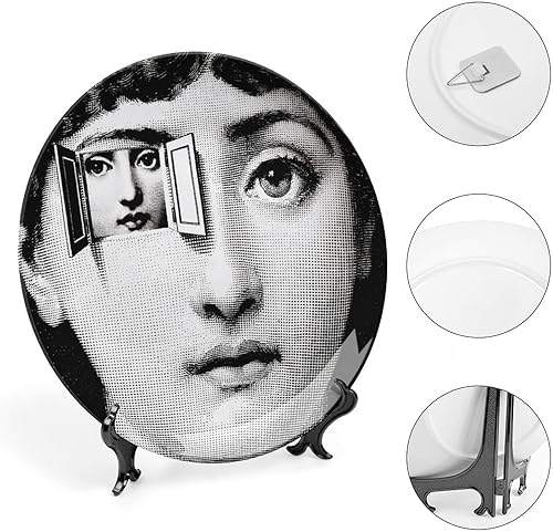 Miniatura 4 de Lina Cavalieri Plato decorativo Fornase para maquillaje de cara, para colgar en la pared, incluye soporte y gancho de resorte especial, estilo de