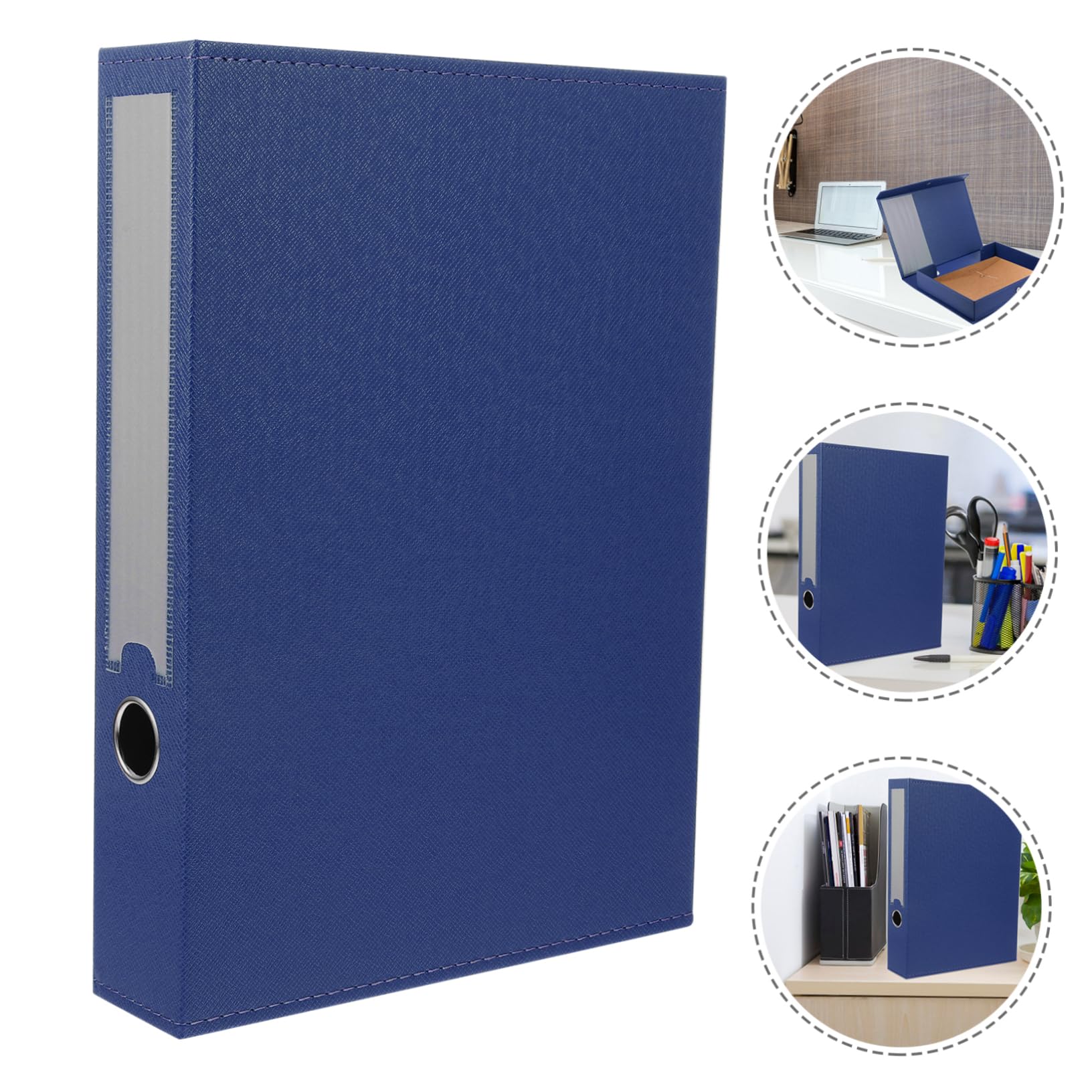 Housoutil Convenient PU Document File Organizer Stylish Desktop Storage Box for Office Home School Space Saving Organizer for Students Professionals