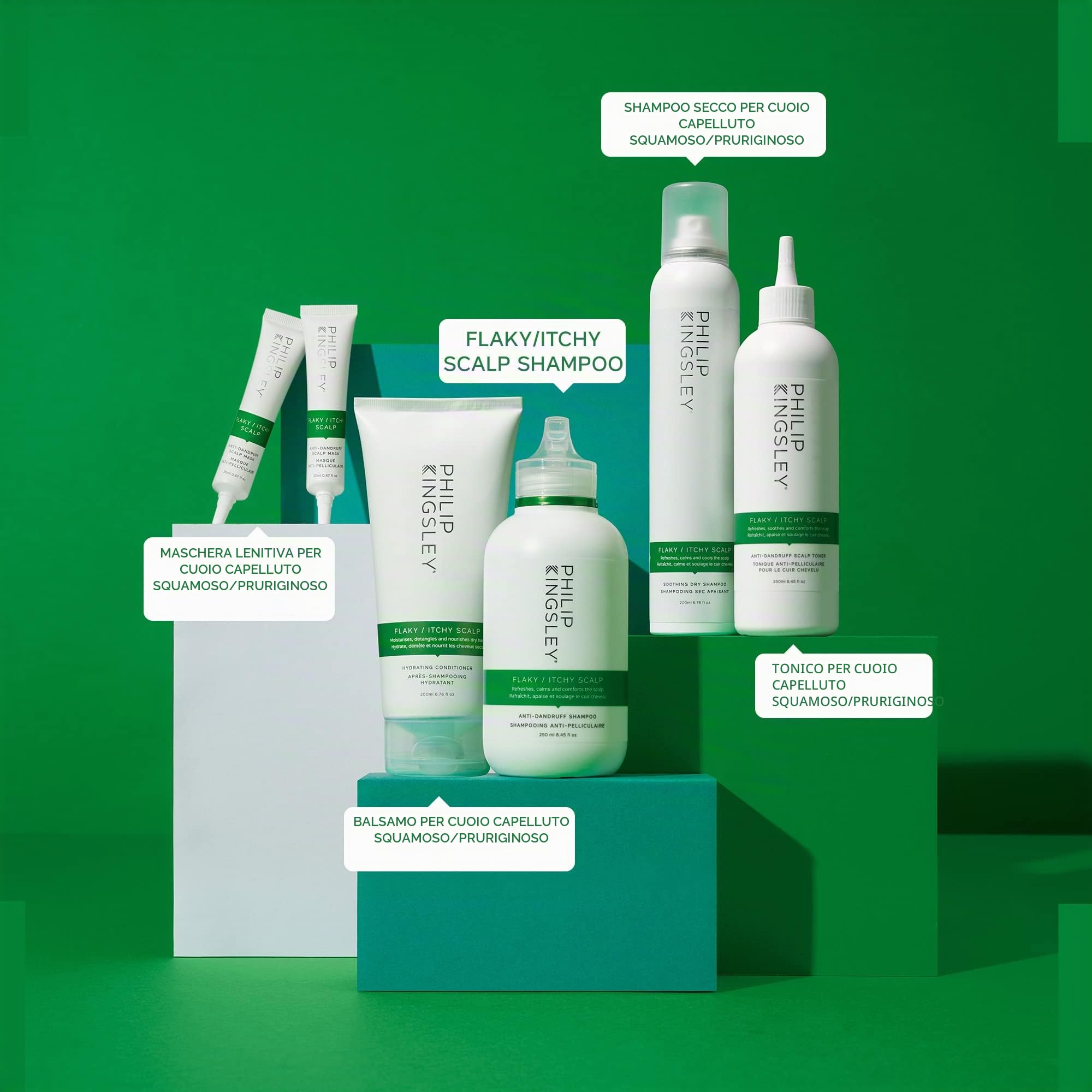 Philip Kingsley | Shampoo per il cuoio capelluto traballante/pruriginoso | Shampoo antiforfora per cuoio capelluto squamoso, pruriginoso, secco e grasso | 1000ml