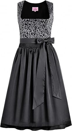 Dirndl Women's Midi 70 cm Oktoberfest Costume Dress Costume Skirt with Zip Front Black Size 34-44