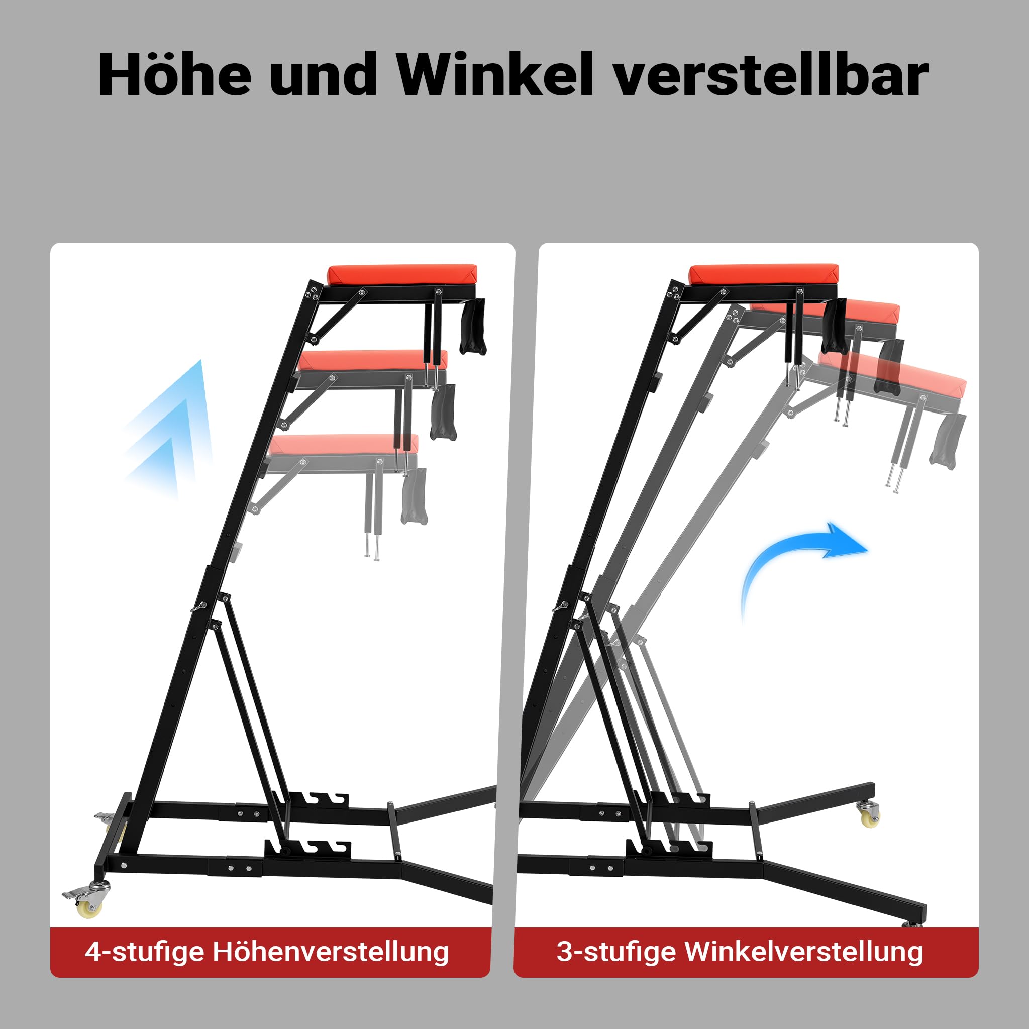 Wiltec Montagerollbrett Automotive Topside Creeper 150 kg höhenverstellbare Montagehilfe mit Leiter