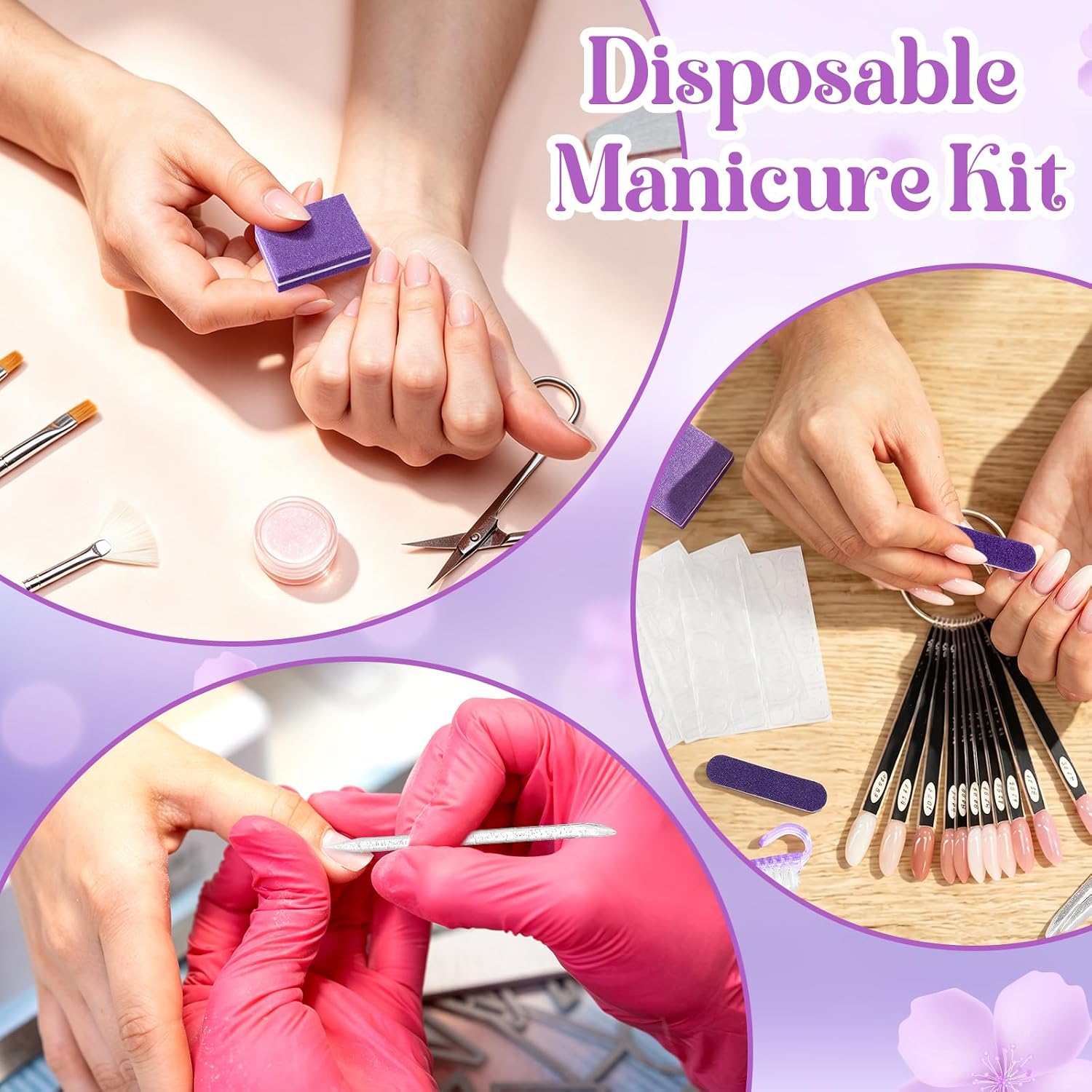 500Pcs/100Set Disposable Pedicure Kit Manicure Individually Package 5-in-1