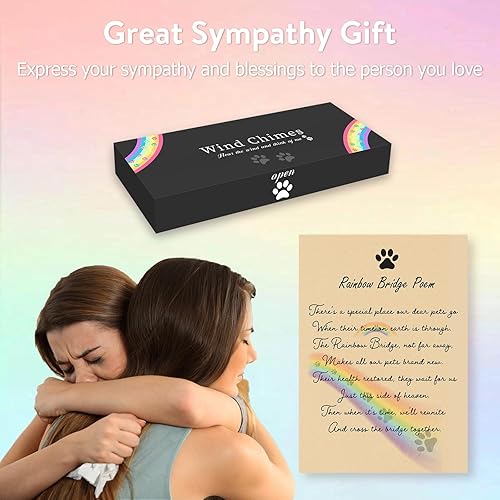 Miniatura 2 de FourAngels - Campanillas de viento conmemorativas para perros, 32 pulgadas, regalos de condolencias para perros, regalo de recuerdo de mascotas