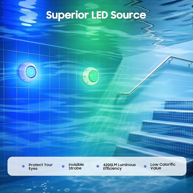 Luz para Piscina LED 12V 54W RGB IP68 con Control Remoto miniatura 4
