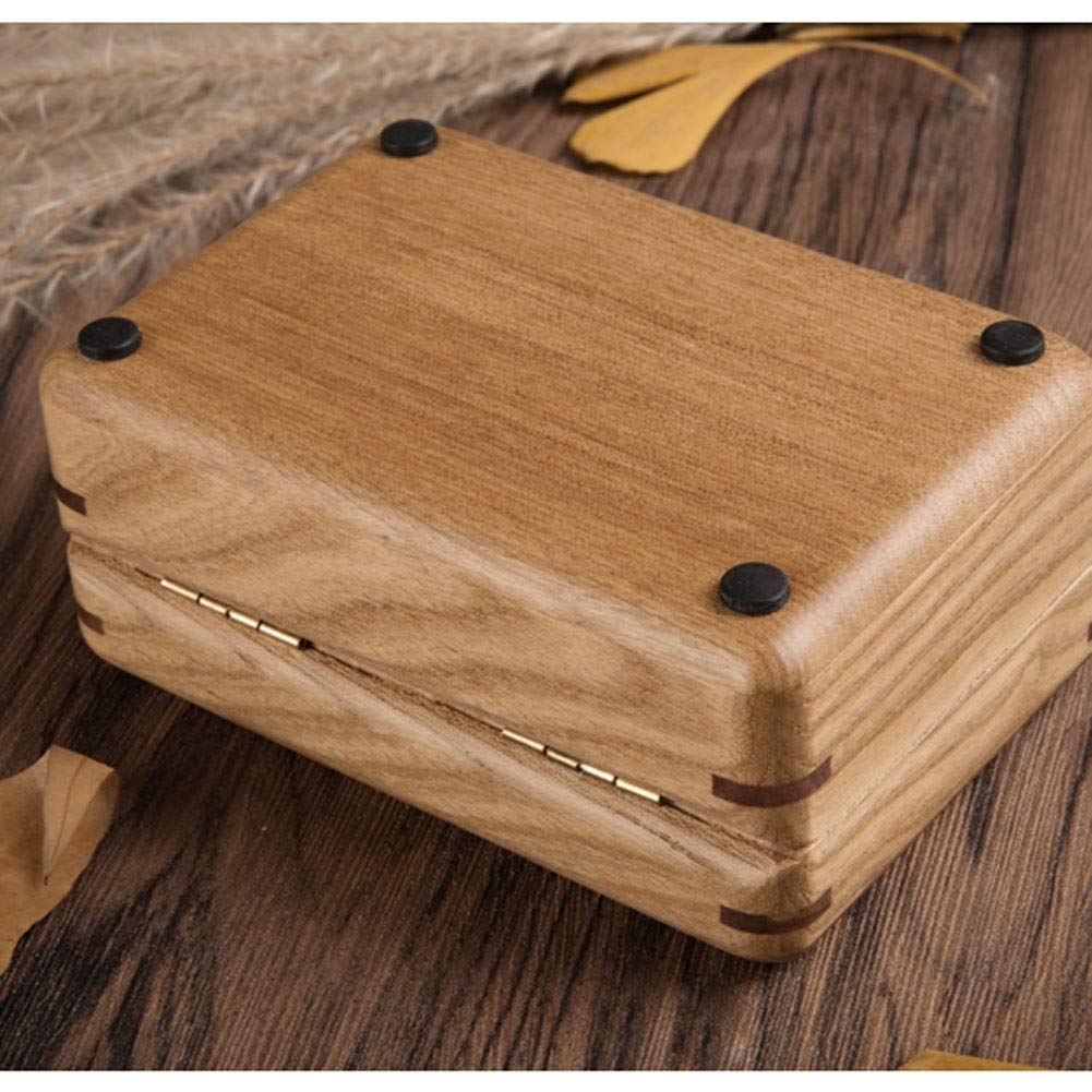 Caja de almacenamiento de joyería, regalo para mujer, joyero de madera maciza, portátil de viaje con espejo, maquillaje, regalo para novias Beauty Comes