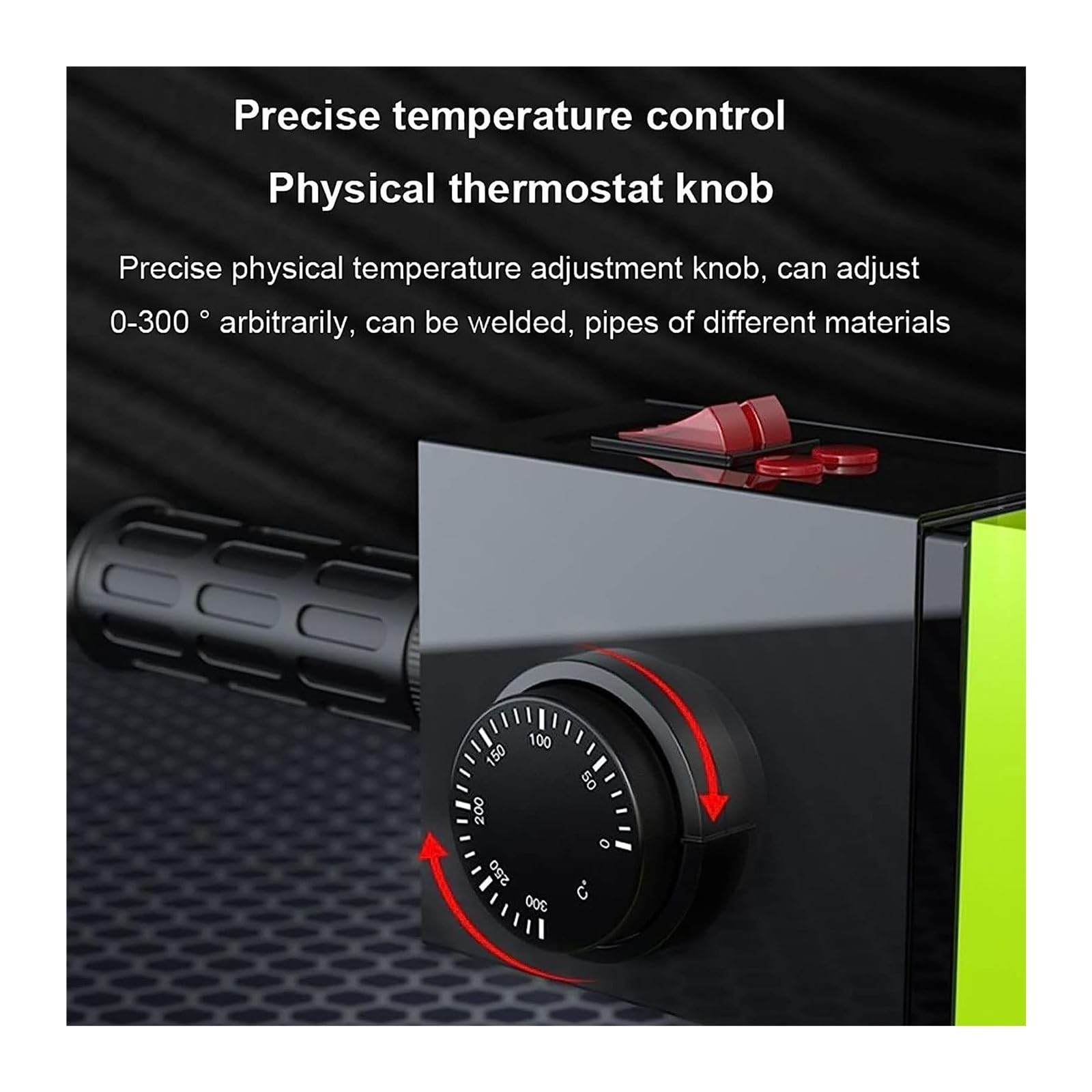 Soldador para fundición de tubos de plástico, calentador para tubos de agua PPR, ajuste 0-300 °C, con cabezde de 9 piezas, para soldadura (20-63 mm + 75-110 mm) tubos PPR/PE/PP