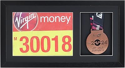 Medal display Frame with Apertures for Bib and Photo. Handmade. Perfect for Runners, Swimmers, Cyclists, Athletes | Marathon Medals