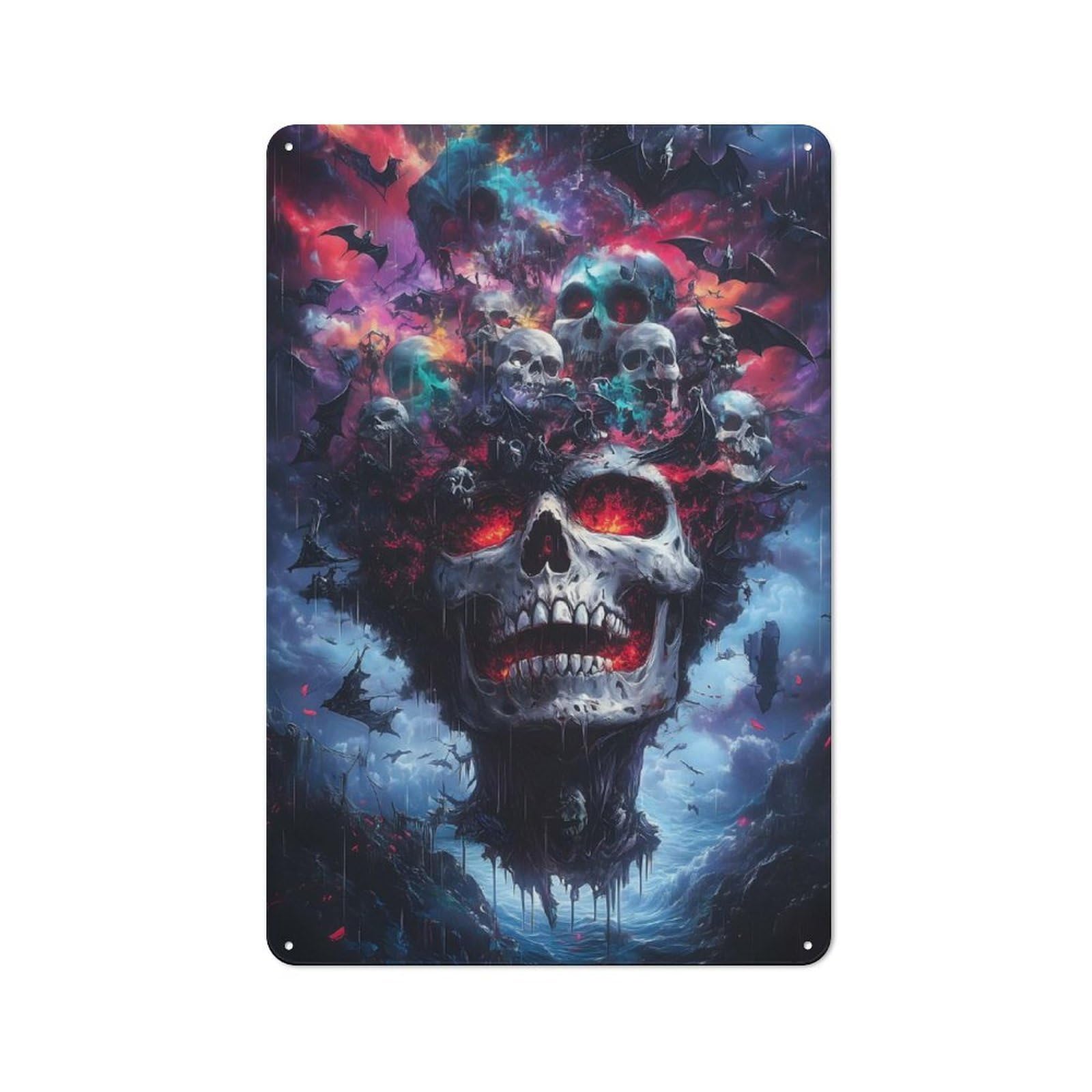 Junmoney Skull Island Vintage Tin Sign 30X20cm With For Man Cave Or Games Room, For Games Room Collectors