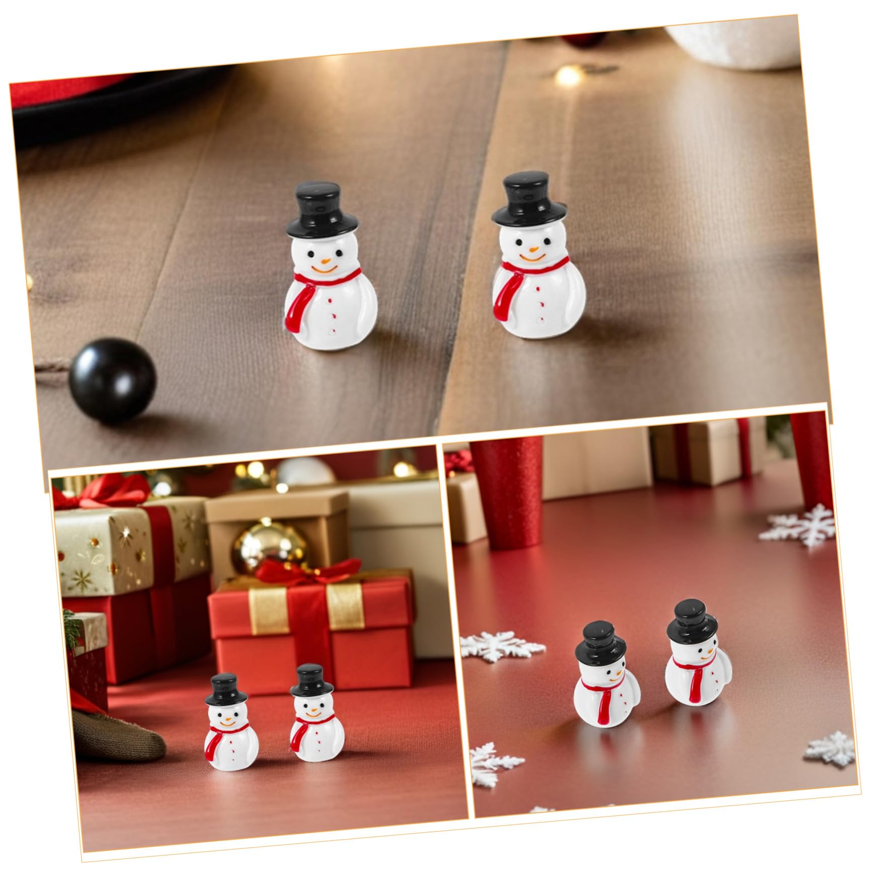 PRETYZOOM 300 Stck. Mini Snowman Dekoration Mini-Schneemann-Harz-Ornamente Kleiner Schneemann