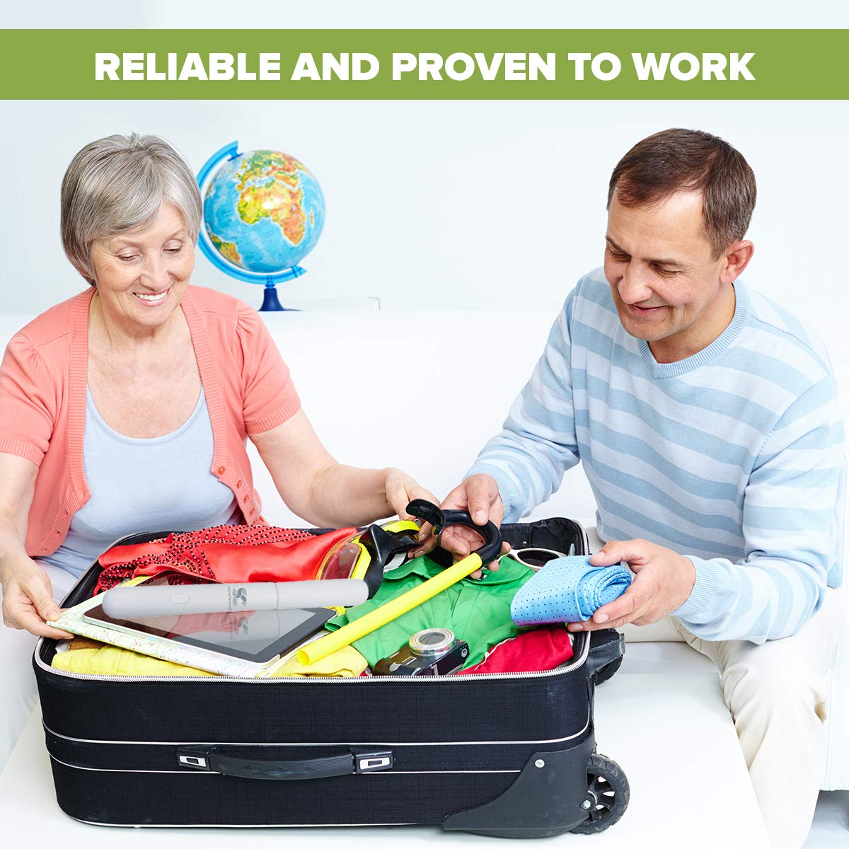 LED UV-C luce portatile, disinfettante per superfici, bacchetta pieghevole per disinfezione UV, per uso domestico e lontano da casa, con borsa per il trasporto.