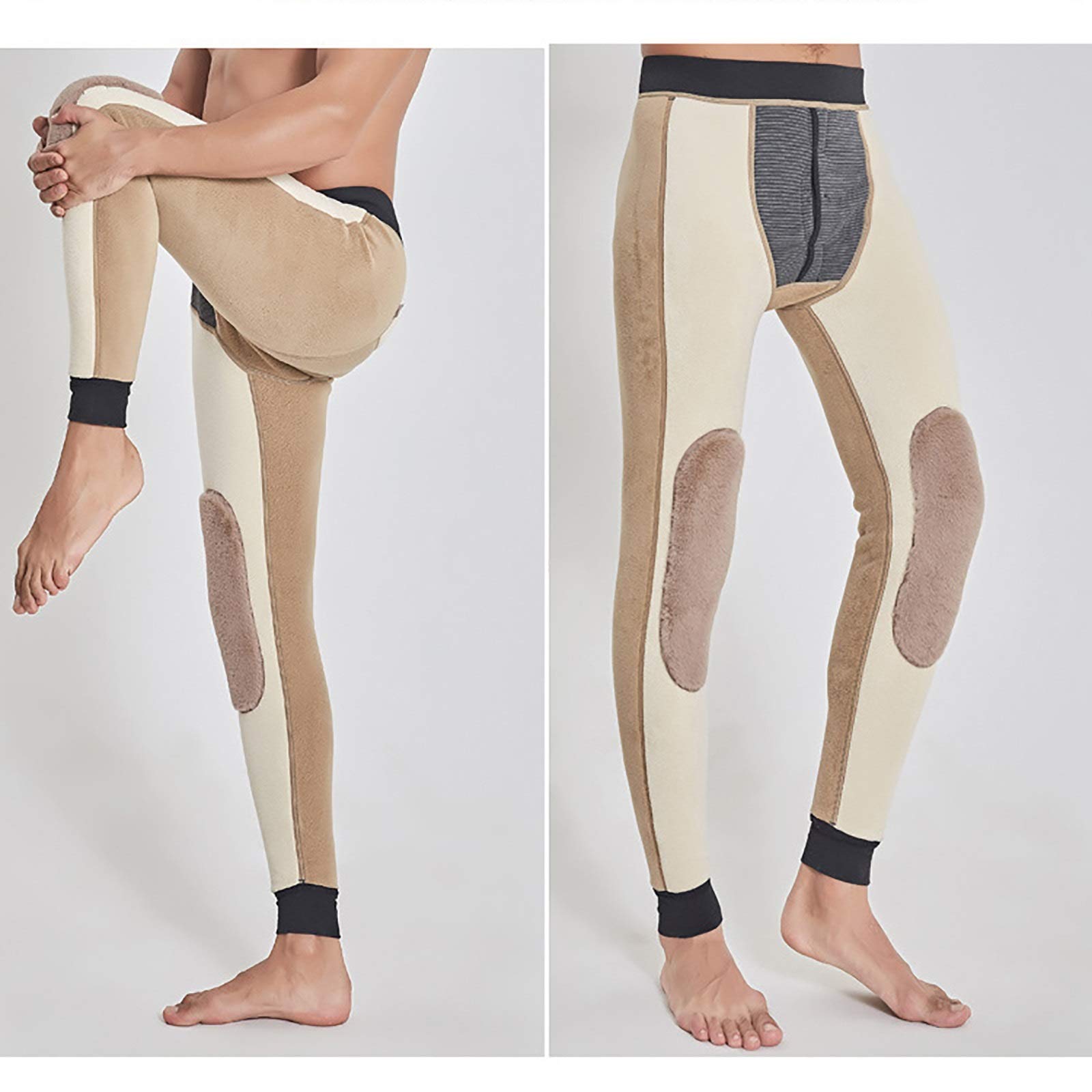 G&F Hombres Pantalones Térmicos Lana Calentar Peso Calzoncillos Largos Pesado Capa Base Pantalones Interior Pantalones Leggings (Color : Black, Size : 4XL)