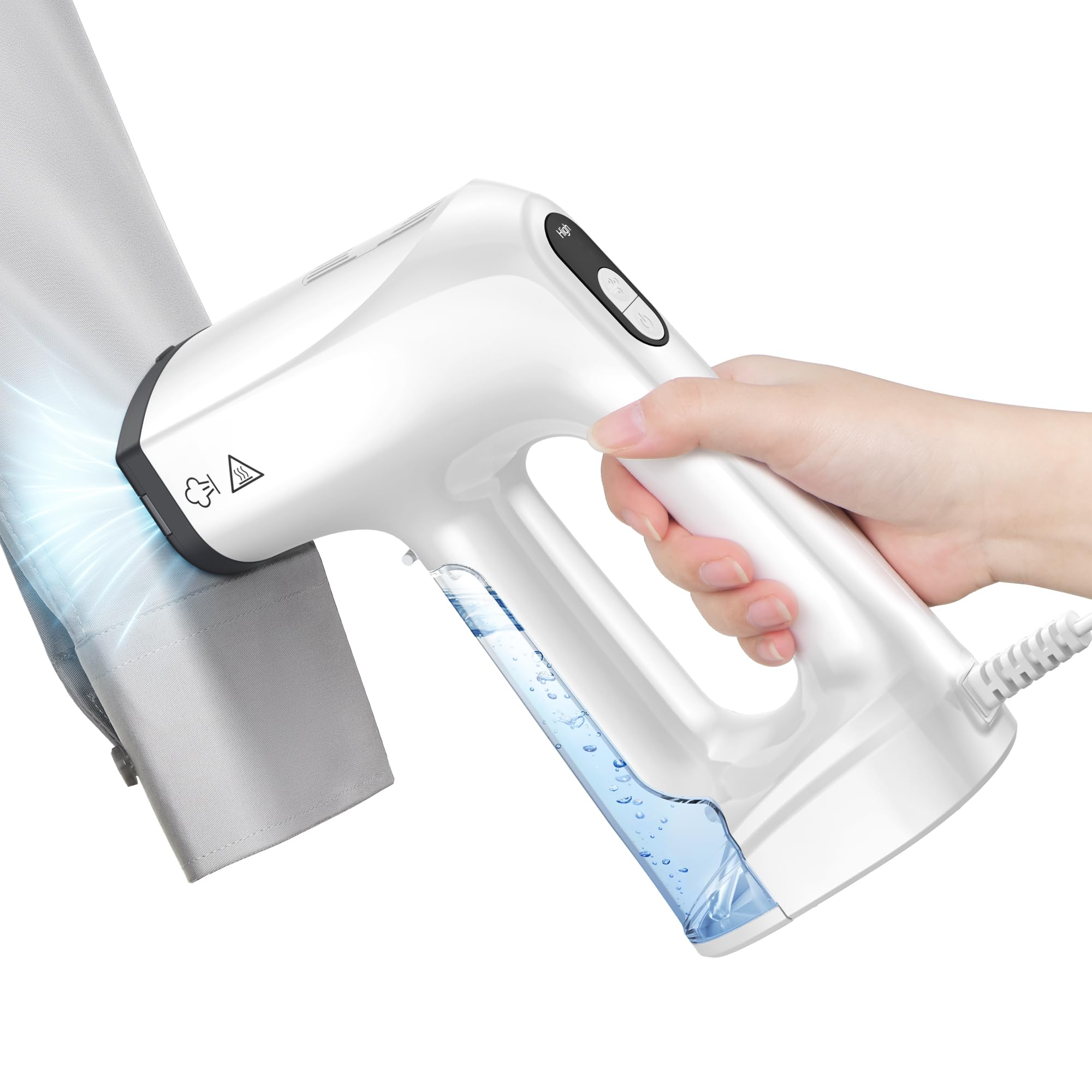 LyriFine Steamer Dampfglätter, 3500 Pa Saugleistung Reisedampfglätter, 2-in-1 Dampfgarer & Bügeleisen Dampfbügeleisen, 3 Modi & 360°-Auslaufschutztechnologie zur Faltenentfernung (220V-240V)