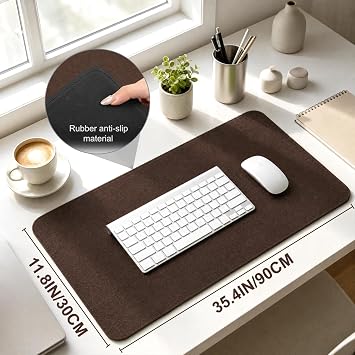 Large Felt Desk Mat for Keyboard and Mouse,Computer Desk Pad Protector
