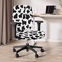 Vista 4 de Fundas para sillas de escritorio, con estampado de vaca, fundas de asiento para silla de oficina, 2 piezas, fundas para silla de computadora, fundas