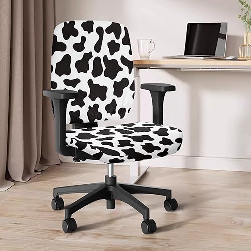 Miniatura 4 de Fundas para sillas de escritorio, con estampado de vaca, fundas de asiento para silla de oficina, 2 piezas, fundas para silla de computadora, fundas