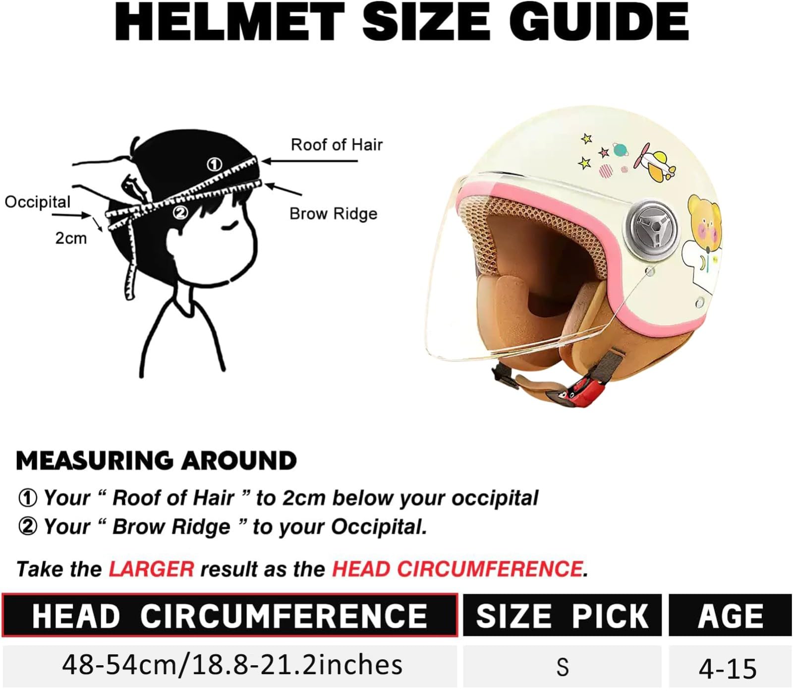 Casco Per Bambini, Casco Jet Per Monopattino, Bicicletta, Skateboard, Casco Da Moto Aperto Con Visiera, Casco Da Bici Regolabile Per Bambini Dai 4 Ai 15 Anni