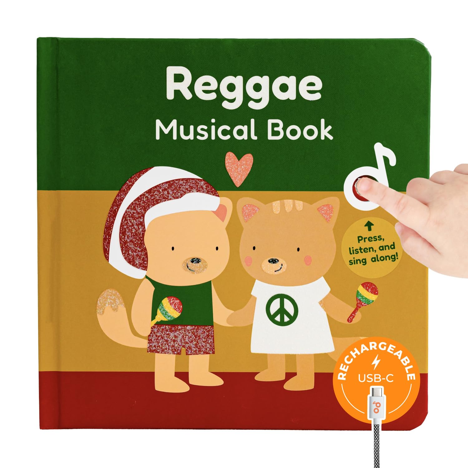Photo 1 of [HAS NO BUTTON] Cali's Books Reggae Musical Book for Toddlers 1-3 with Favorite Bob Marley Songs. Sound Book for Toddlers 1-3 for Kids