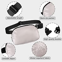 Vista 19 de Cangurera cruzada para mujer, mini bolsa para cinturón de 1 litro con correa ajustable de 32 a 51 pulgadas, bolsa de cintura pequeña para viajes