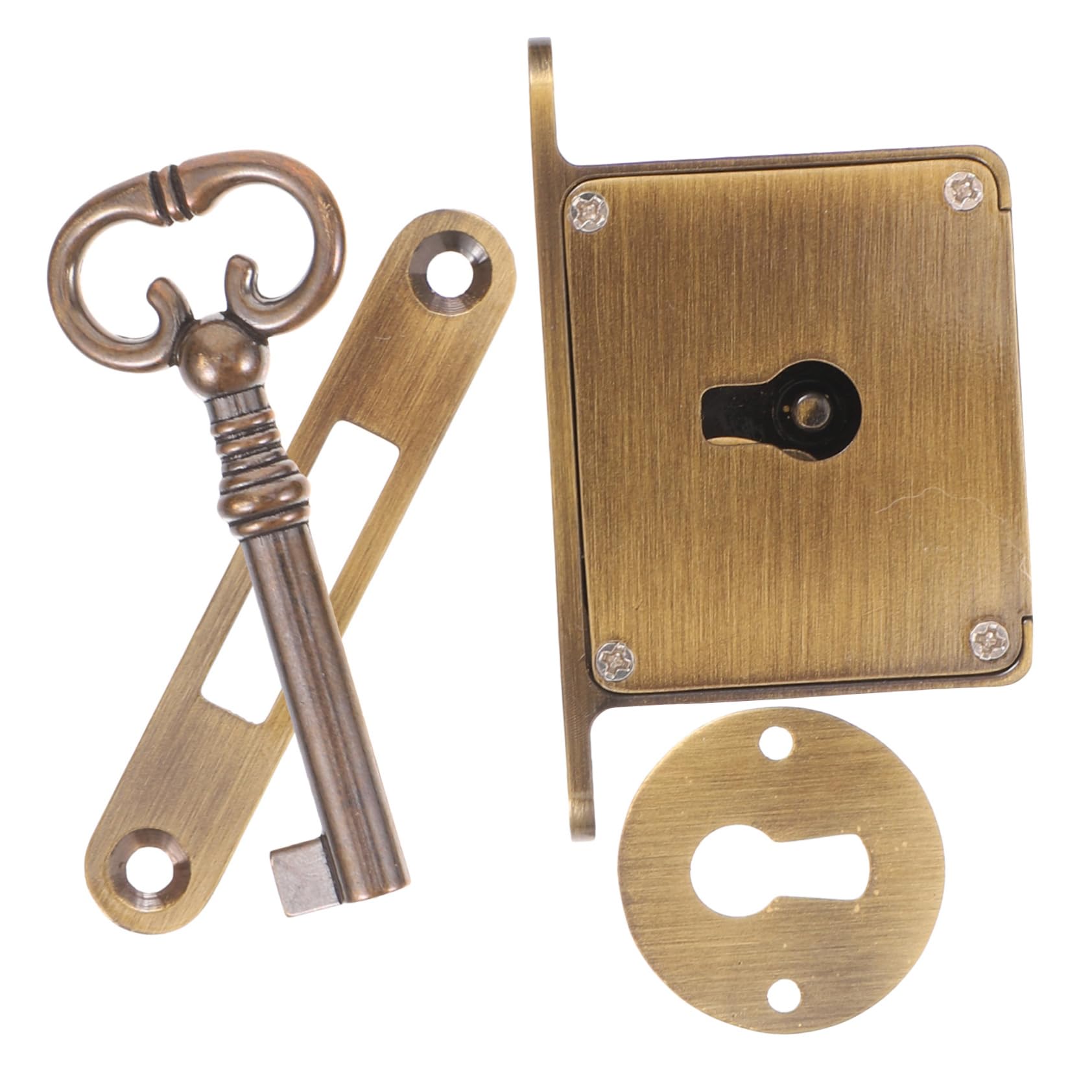 DOITOOL Serratura per Cassetto in Ottone Stile Antico con Chiave, Set per Armadietto, Protegge Documenti e Previene Furti, Chiusura Sicura e Resistente