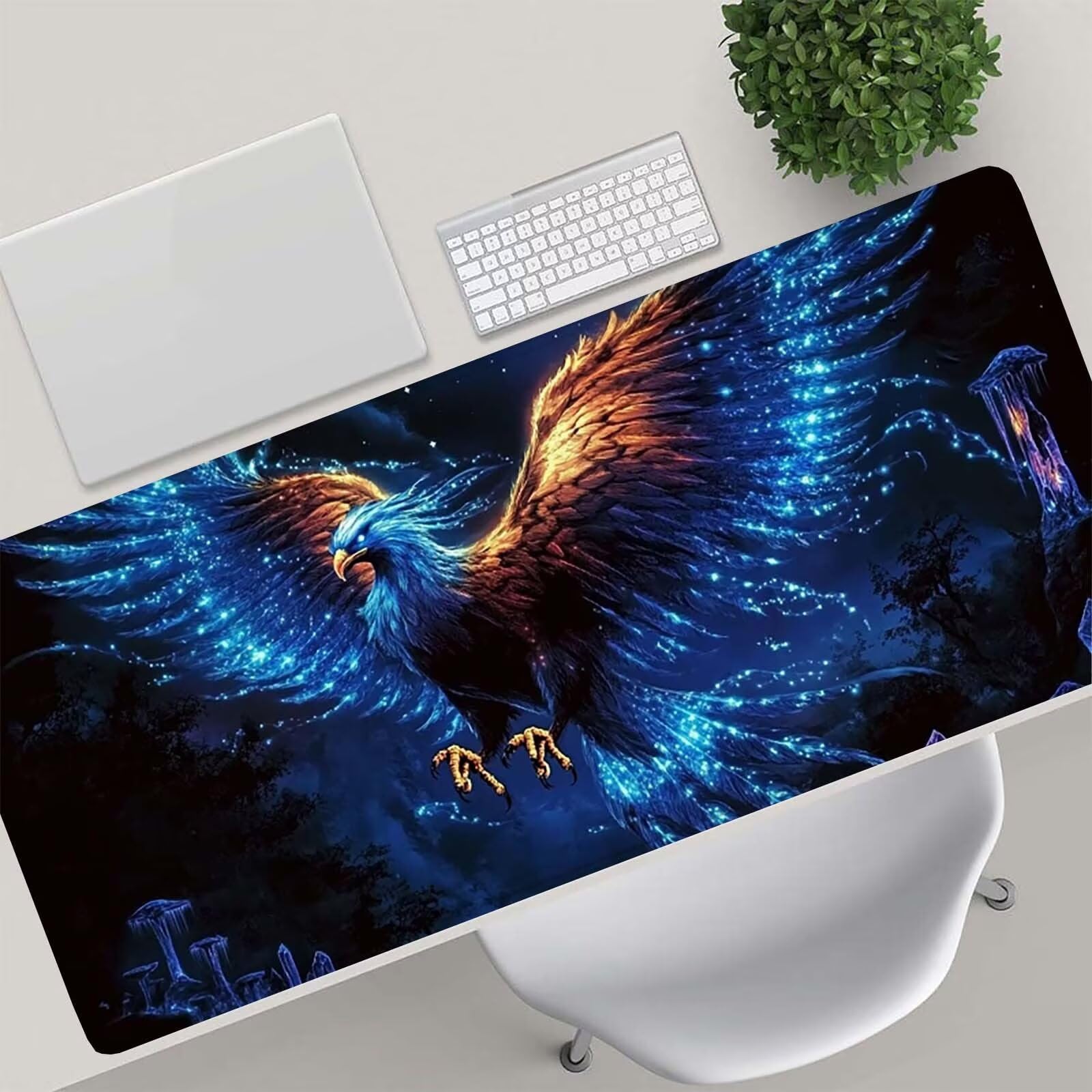Tappetino Mouse Gaming, 1200x600mm Tappetino Mouse XXL nero 0c0-307 | Mouse Pad Grande, Ottimizzato per i Sensori da Gioco, Migliora Precisione e Velocità, per Mac e PC, Animali (2)
