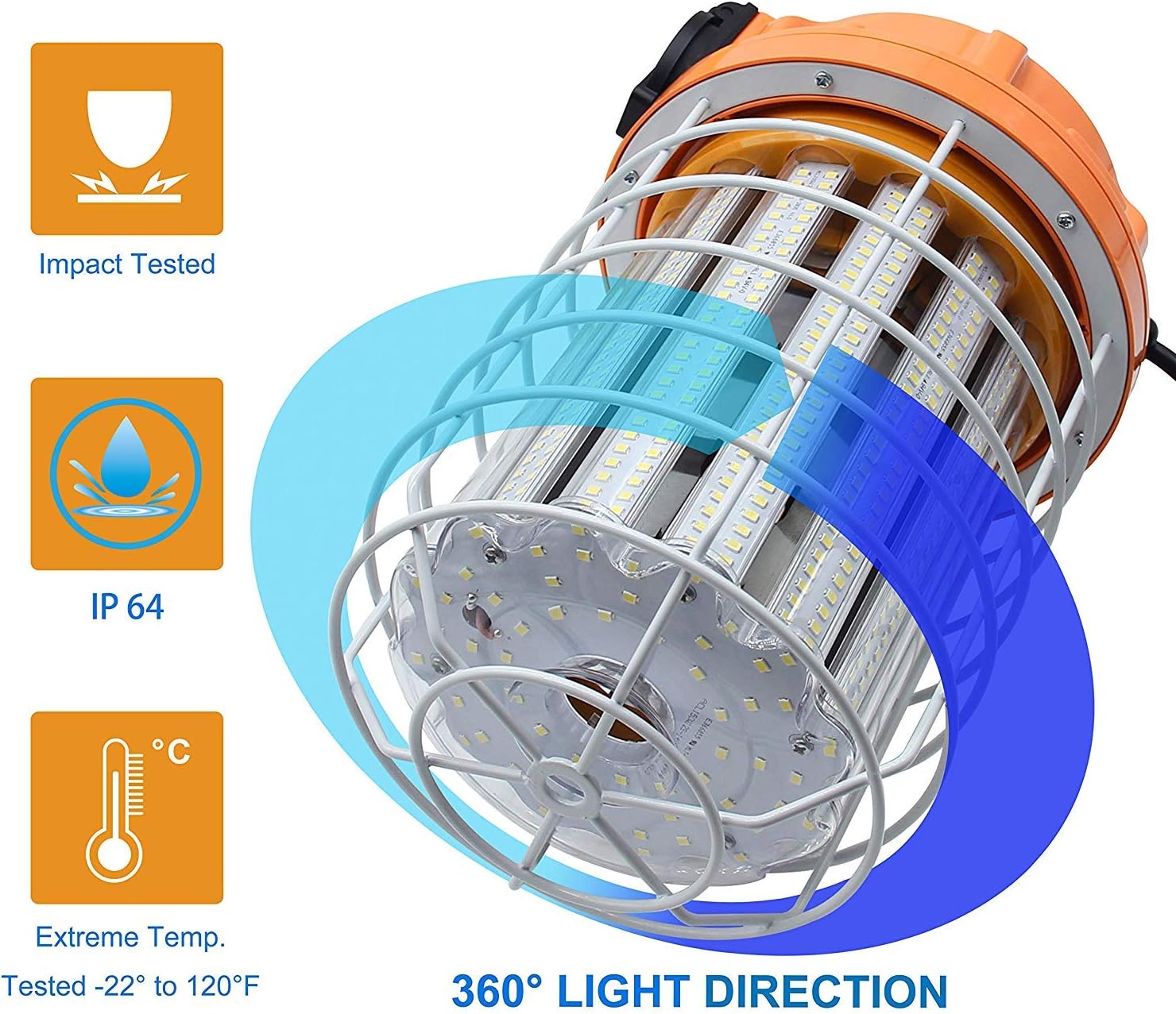 Flаѕh Sаlе 100W LED Temporary Work Light Waterproof Lights Construction Lights Work Site Lighting Temporary Construction Lighting 14500Lm 5000K Daylight White Lighting for Construction Job Site