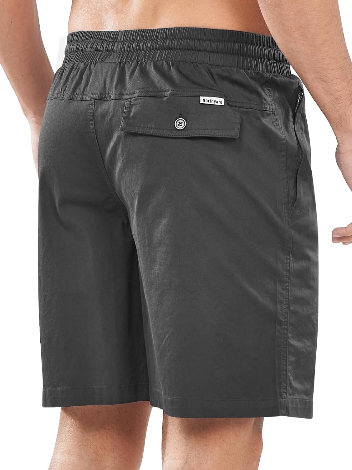 NORTHYARD Mens Casual Cotton Shorts 9 Inch Hybrid Golf Work Board Shorts with Zipper Pockets Quick Dry