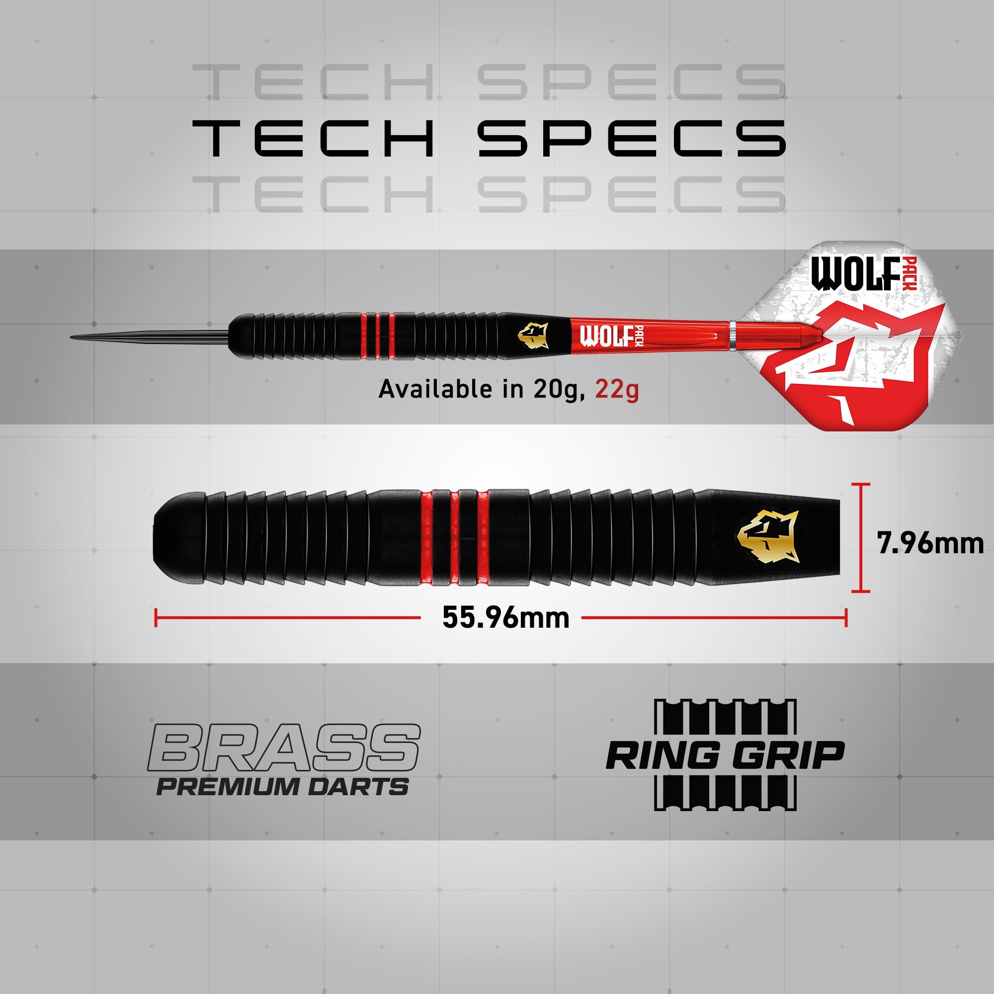 RED DRAGON Flechette Pointe Acier/Plastique Wolfpack 18g 20g 22g Jeu De Flechettes Pointe Souple Steeltip