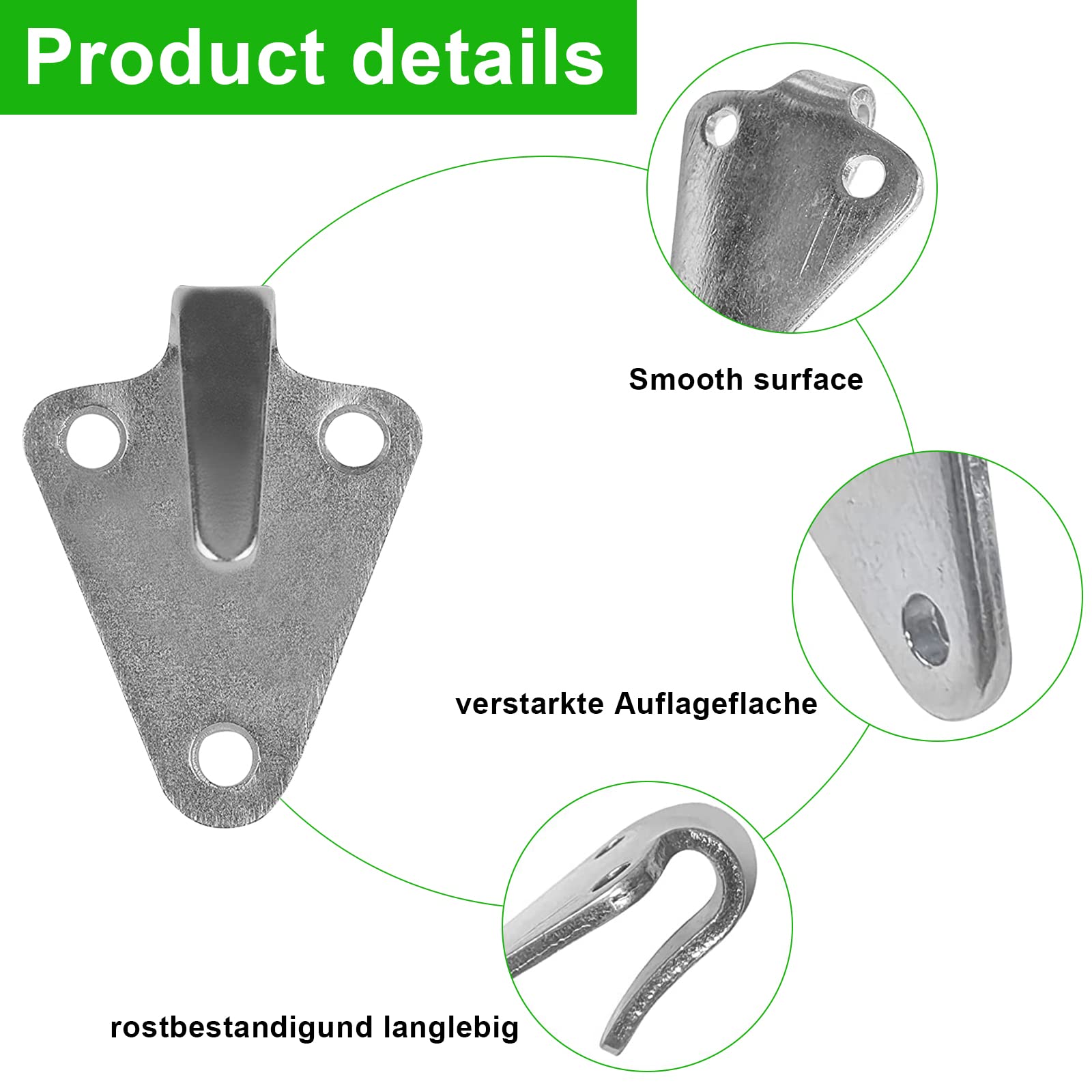 Amfrpar 20-Piece 3-Hole Trailer Net Hooks - Silver, Universal Fit, Small, Not Water Resistant, Compatible with Car, Boat, Metal Hooks - Image 3