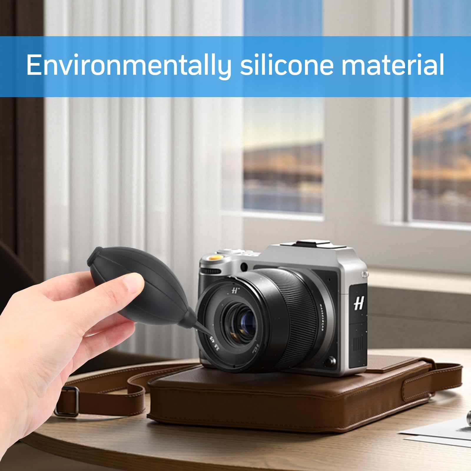 RapidbokSoplador de Aire de Silicona Suave, Mini Fuelle Profesional,Dust Air Blower Cleaner, Limpiador de Aire a presión para cámaras, Soplador de Aire Blaster de Polvo para Digitales, DSLR, Negro