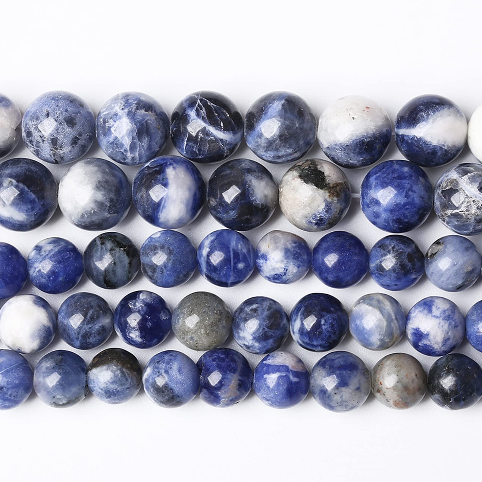 Perles Lapislazuli Naturel 8mm - Pierres Bleues Pour Bijoux Et Créations Artisanales