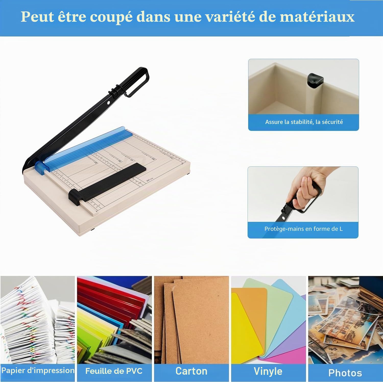 Coupe-Papier Précis - 12 Longueurs de Coupe, Capacité de 12 Feuille, Pour Papier et Carton, Vinyle