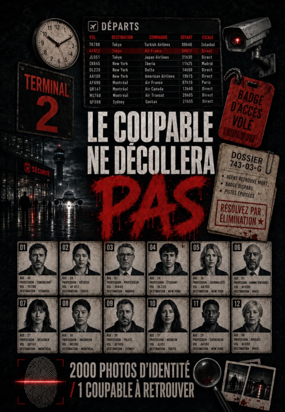 LE COUPABLE NE DÉCOLLERA PAS - Grand Jeu d'Enquête et de Déduction pour Adultes: Démasquez le coupable parmi 2000 suspects en croisant les indices | ... de logique façon enquête à l'aéroport