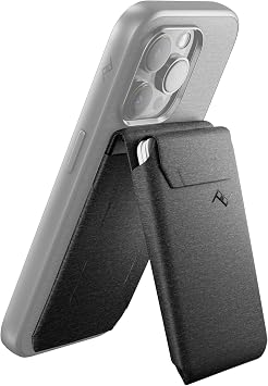 Peak Design Mobile Stand Wallet, Charcoal, Slim Profile, On-Demand Stand, Weatherproof Nylon Fabric, Connects to Mobile Cases, MagSafe Compatible, for iPhone, Samsung and Google Phones