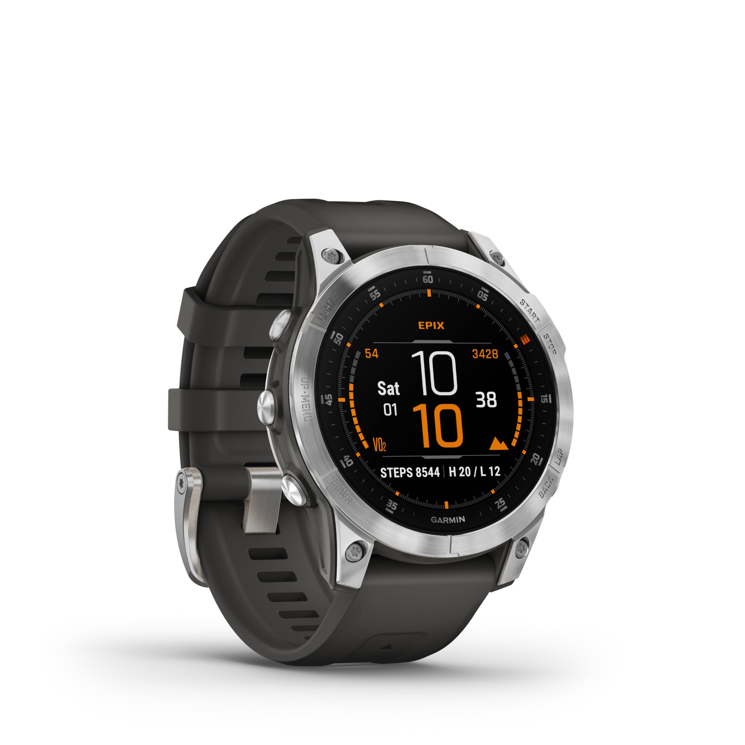 Garmin EPIX 2 - Reloj GPS Multideporte con Pantalla táctil AMOLED, Funciones Superiores, frecuencia cardíaca, mapas y música, Plata Gris, TU EU (Reacondicionado)