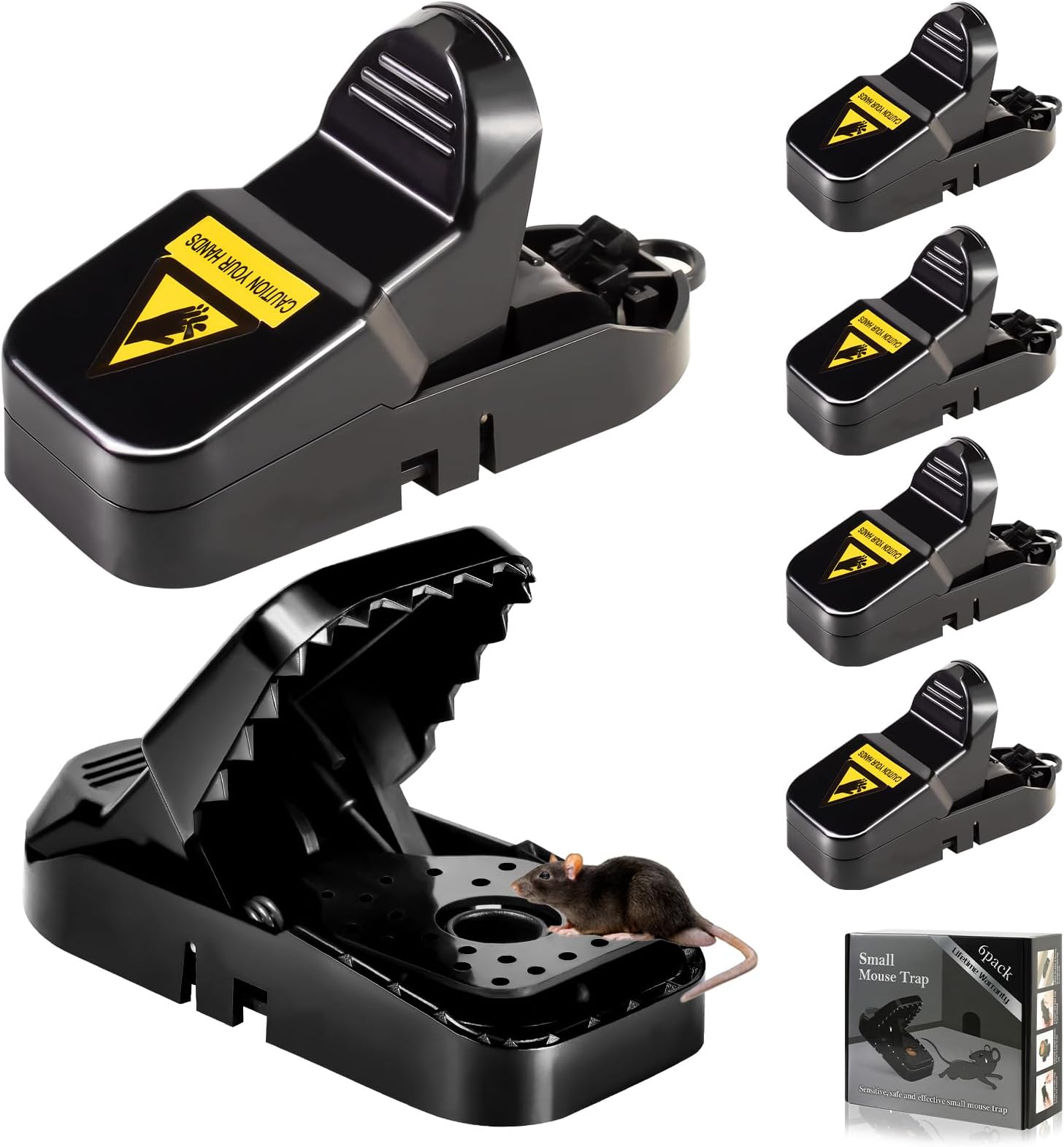 Mouse Traps 6-Pack - for House Indoor Outdoor, Small Mice Traps for House Indoor, Reusable Mousetrap Quick Effective Mouse Catcher for Home