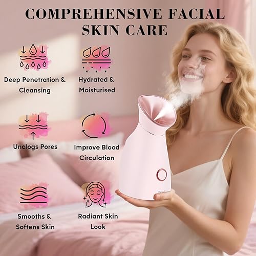 Nano Ionic Facial Steamer Kit with 12 Tools & 5 Mask Powders