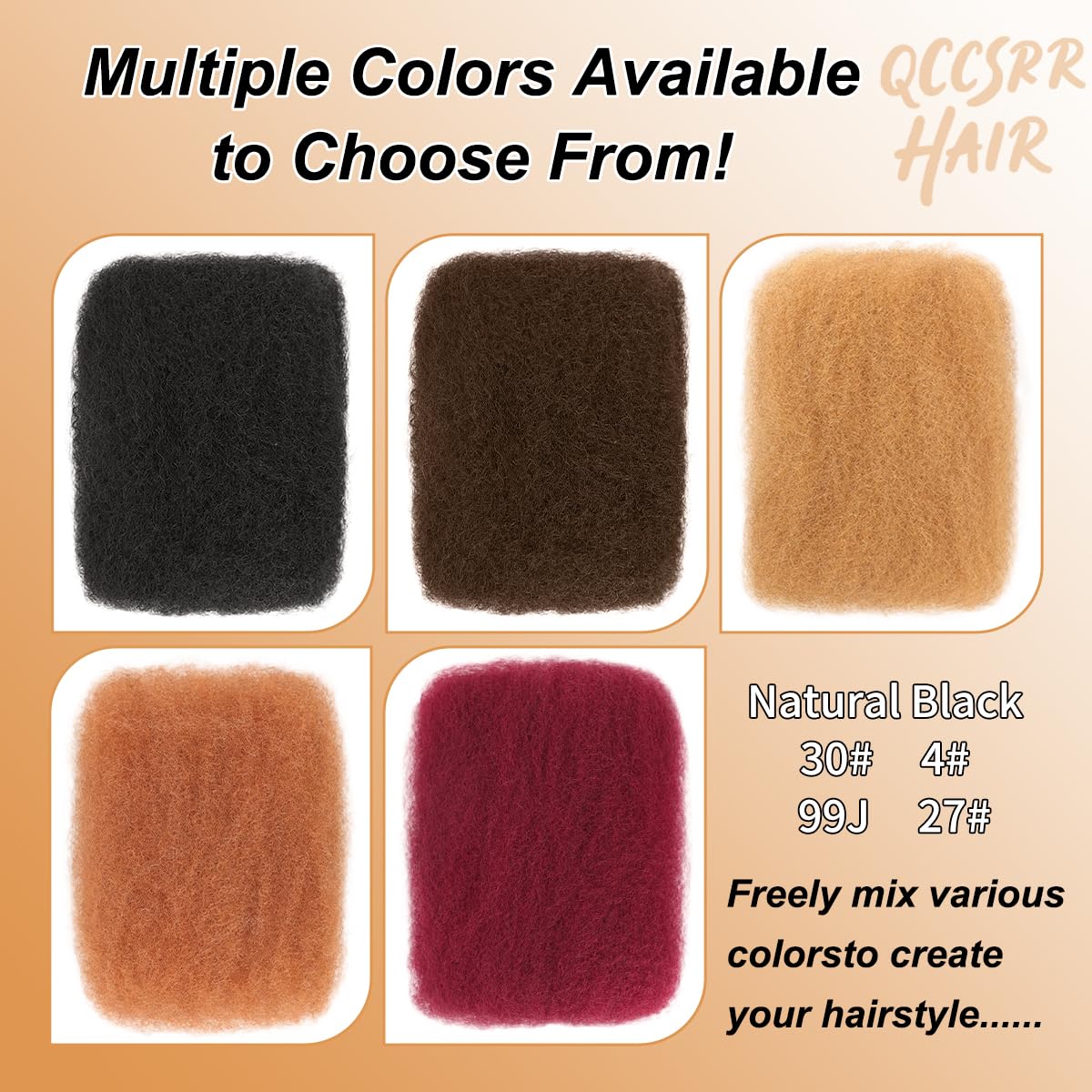 Afro Kinkys Bulk Human Hair 16 Inch 50g/Pack - Afro Kinky-Curly Human Hair Bulk For Mini Twist, Dreadlocks Extensions, Locs Repair & Braiding, 100% Human Hair Natural Black.