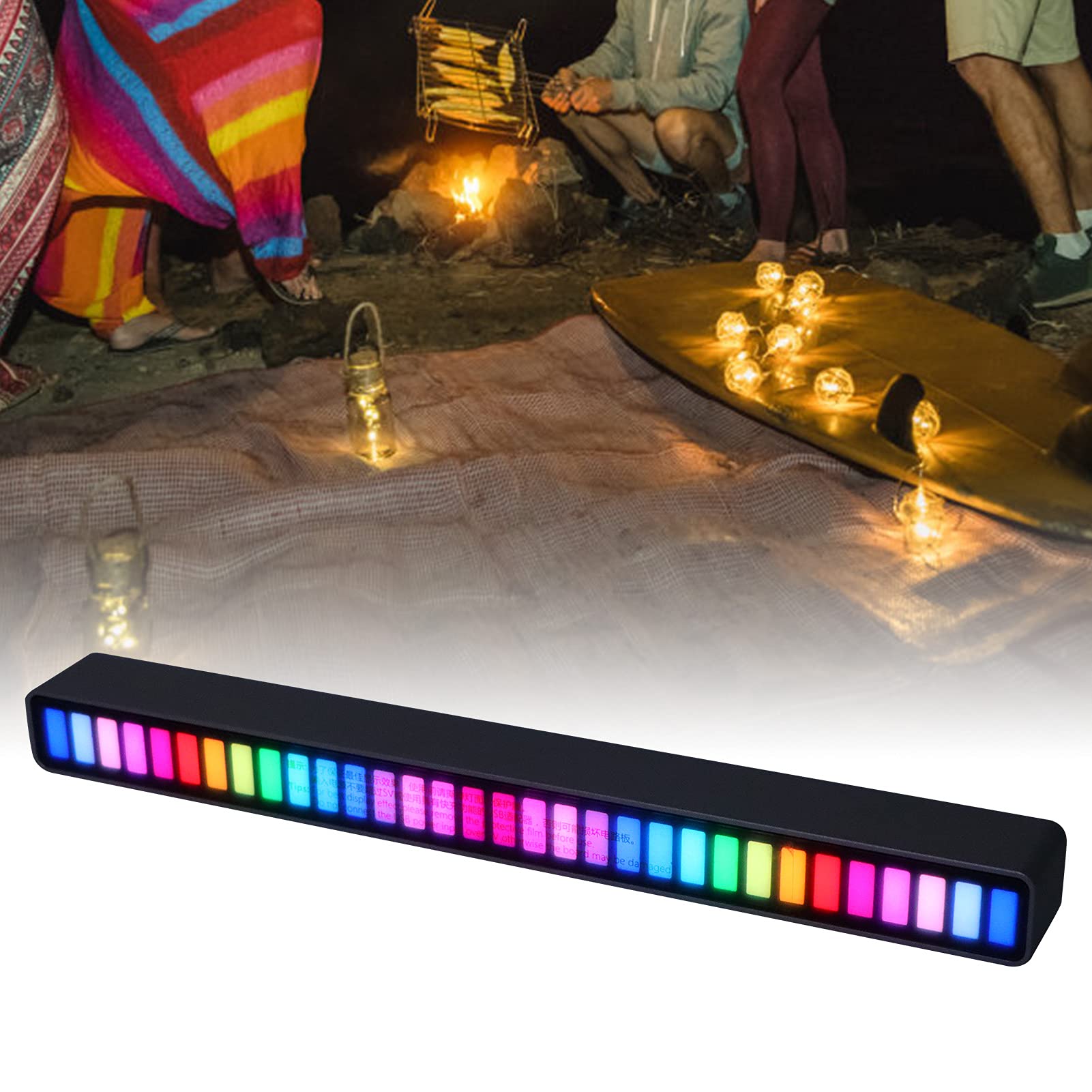 Barra Luminosa Ritmica, Luce Ambientale Colorata per il Controllo del Suono per la Decorazione Dell'auto, Plug-in USB Moderno Argento, Adatta per gli Amanti della Musica