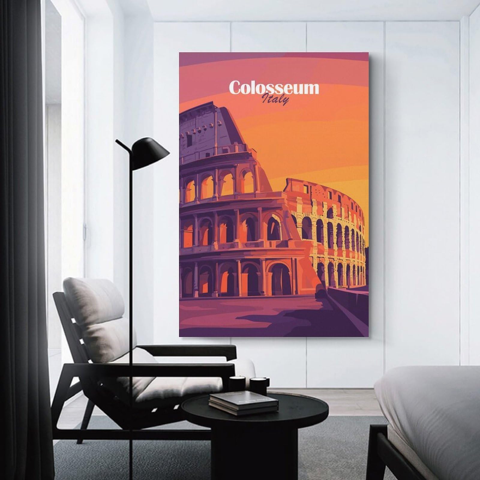 Junmoney Colosseum Sunset Canvas Wall Picture, 16x24inch(40x60cm), for Flats, Guest Rooms Or Compact Rooms, An Easy Choice for New Home Styling