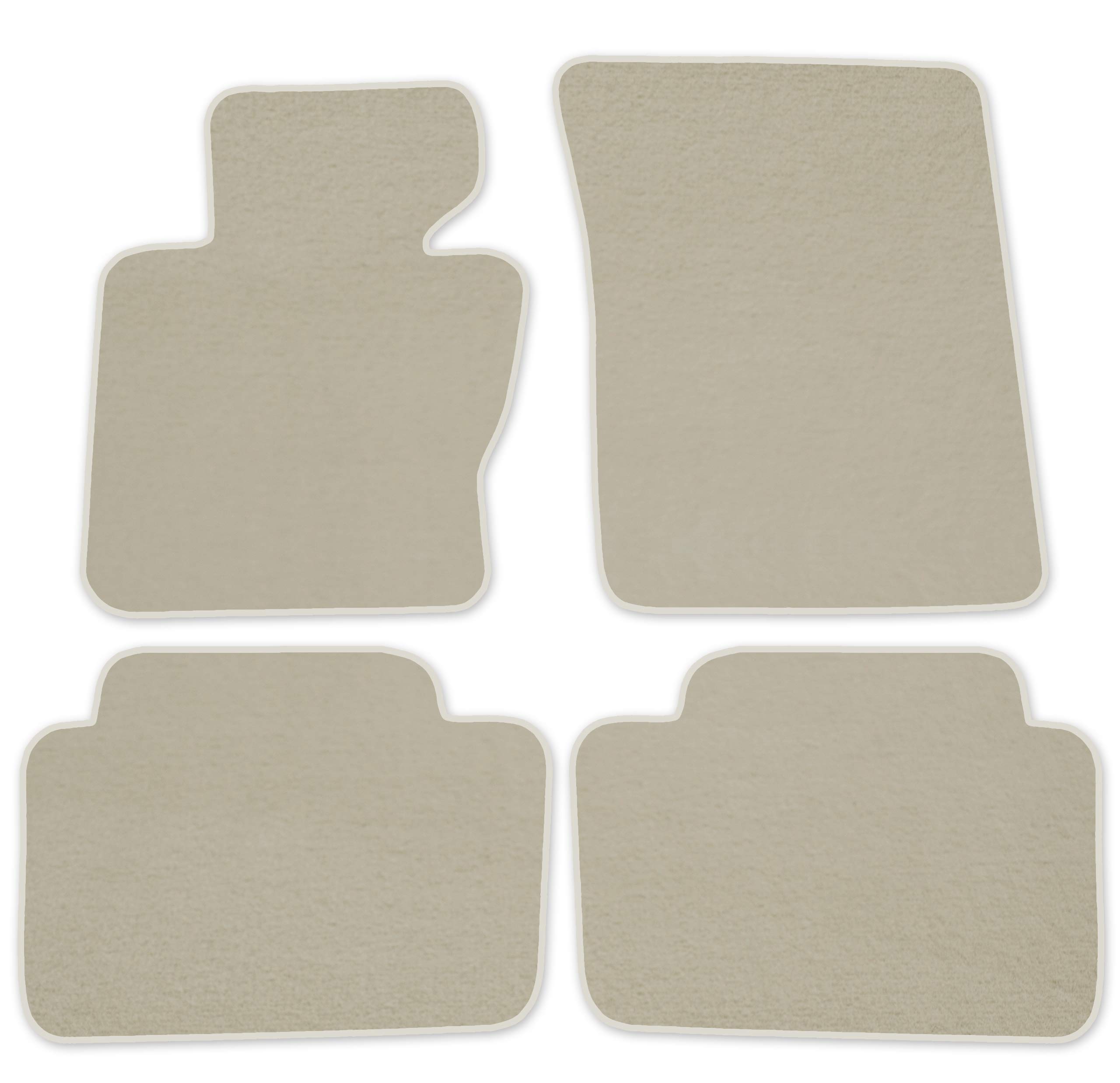 Set Tappetini Auto In Velluto Premium Per BMW X3 E83 (2003-2010) - 4 Pezzi Anteriori E Posteriori, Beige, Su Misura, Antiscivolo - 5