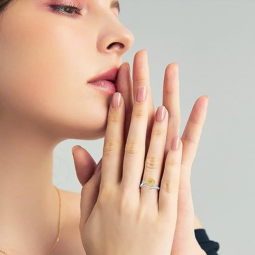 Miniatura 2 de Anillos de girasol para mujer, anillo de girasol de plata de ley 925, CZ You are My Sunshine, anillos de banda abierta ajustable de girasol, regalos