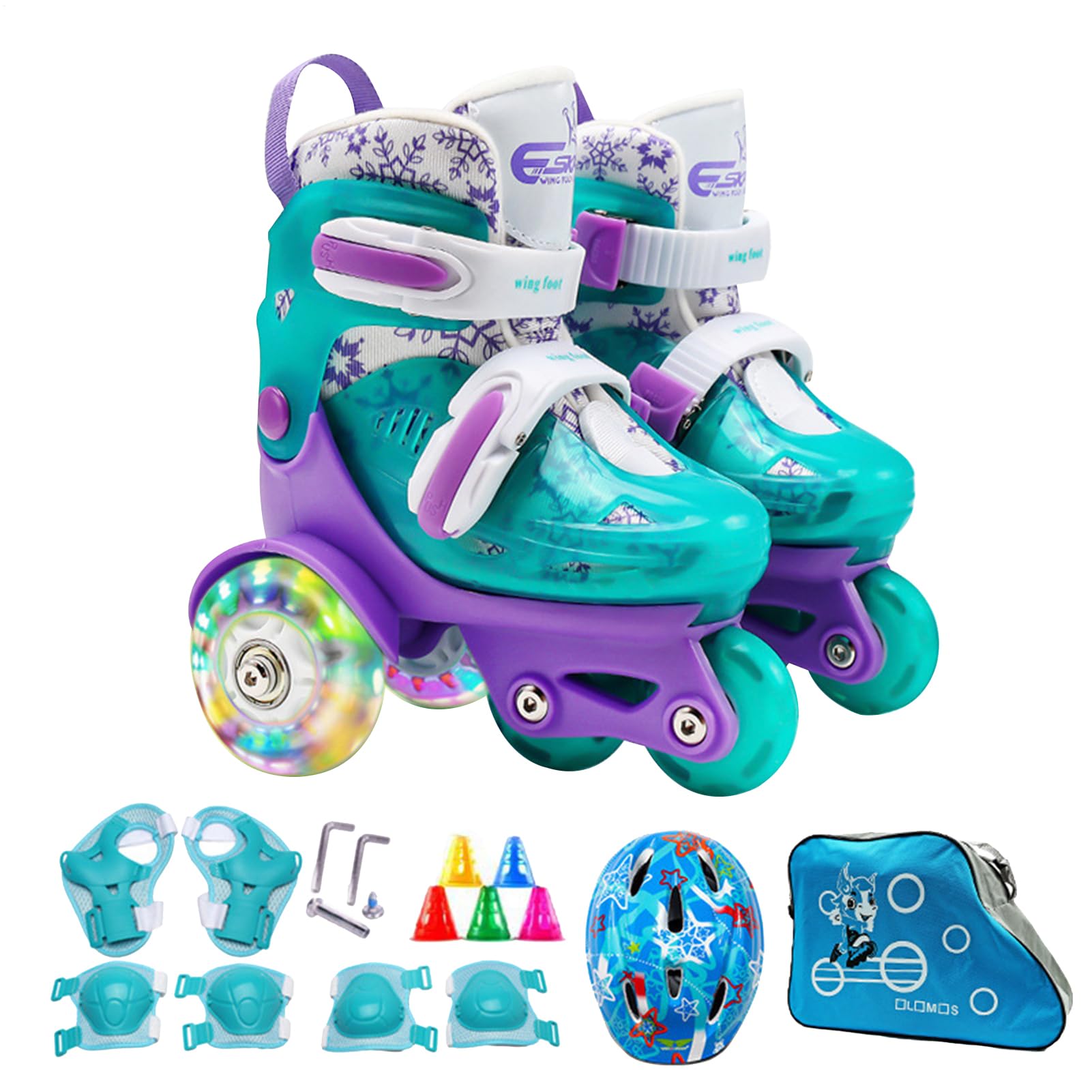 Patins à roulettes Enfants - Chaussures pour jeunes, équipement d'entraînement | Patins adaptés aux débutants, entraîneur à trois stabilités, adapté au patinage intérieur.