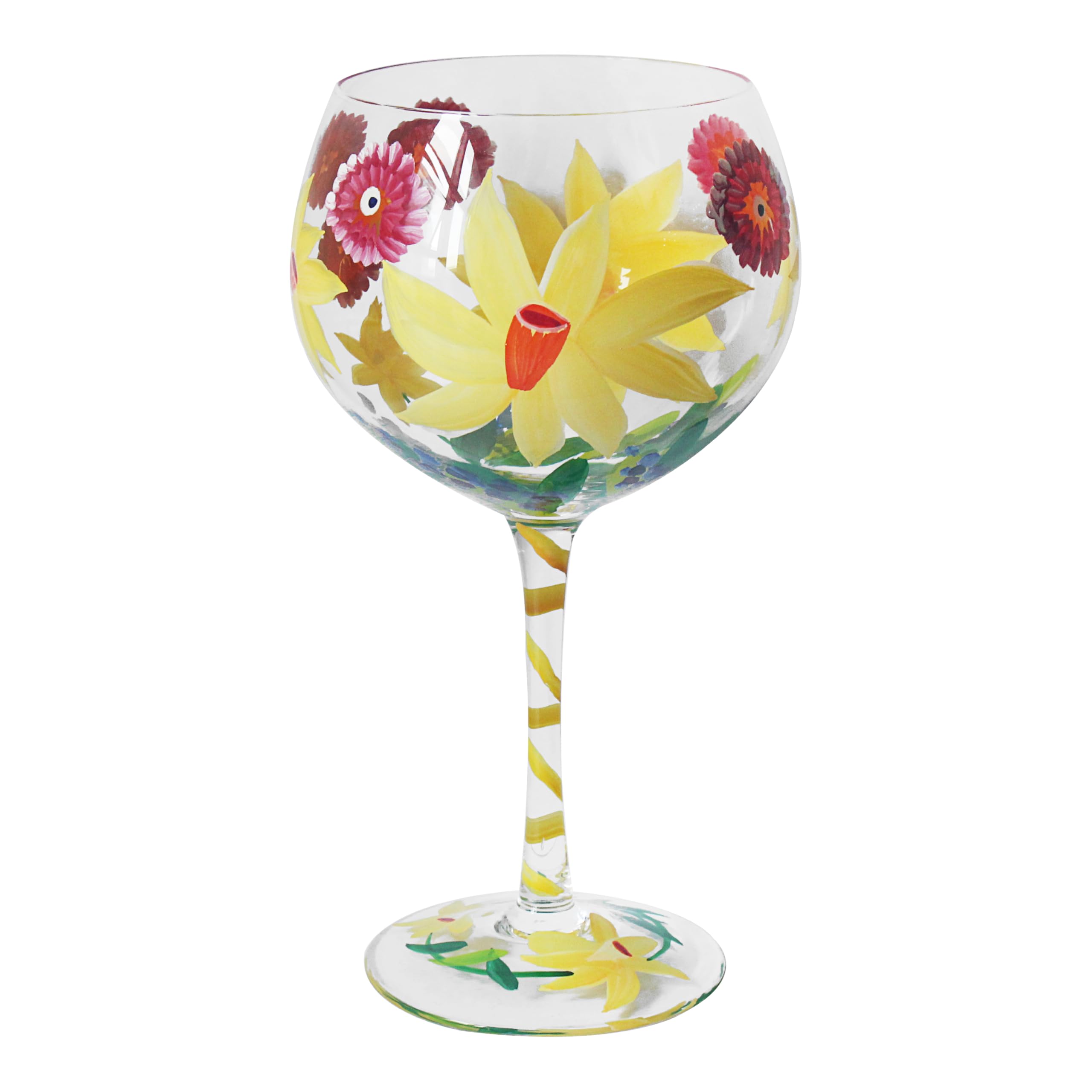 Lesser & Pavey Daffodils Gin Glass Lynsey Johnstone for Cold & Hot Drinks | Stylish Gin Drinking Glasses for Water & Cold Drinks | Lovely Gin Glasses Tableware Gifts for Women & Men