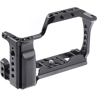 Hersmay EOS M50 Mark II Camera Cage for Canon EOS M50II M50 M5 Mirrorless Vlogging Camera Kit with Cold Shoe,Handle Locating Holes,Multiple 1/4" 3/8" Screw Holes