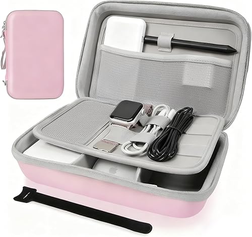 Estuche organizador electrónico de viaje duro para cargadores de banco de energía, cables, unidad flash USB, tarjeta SD, electrónica y mochila,