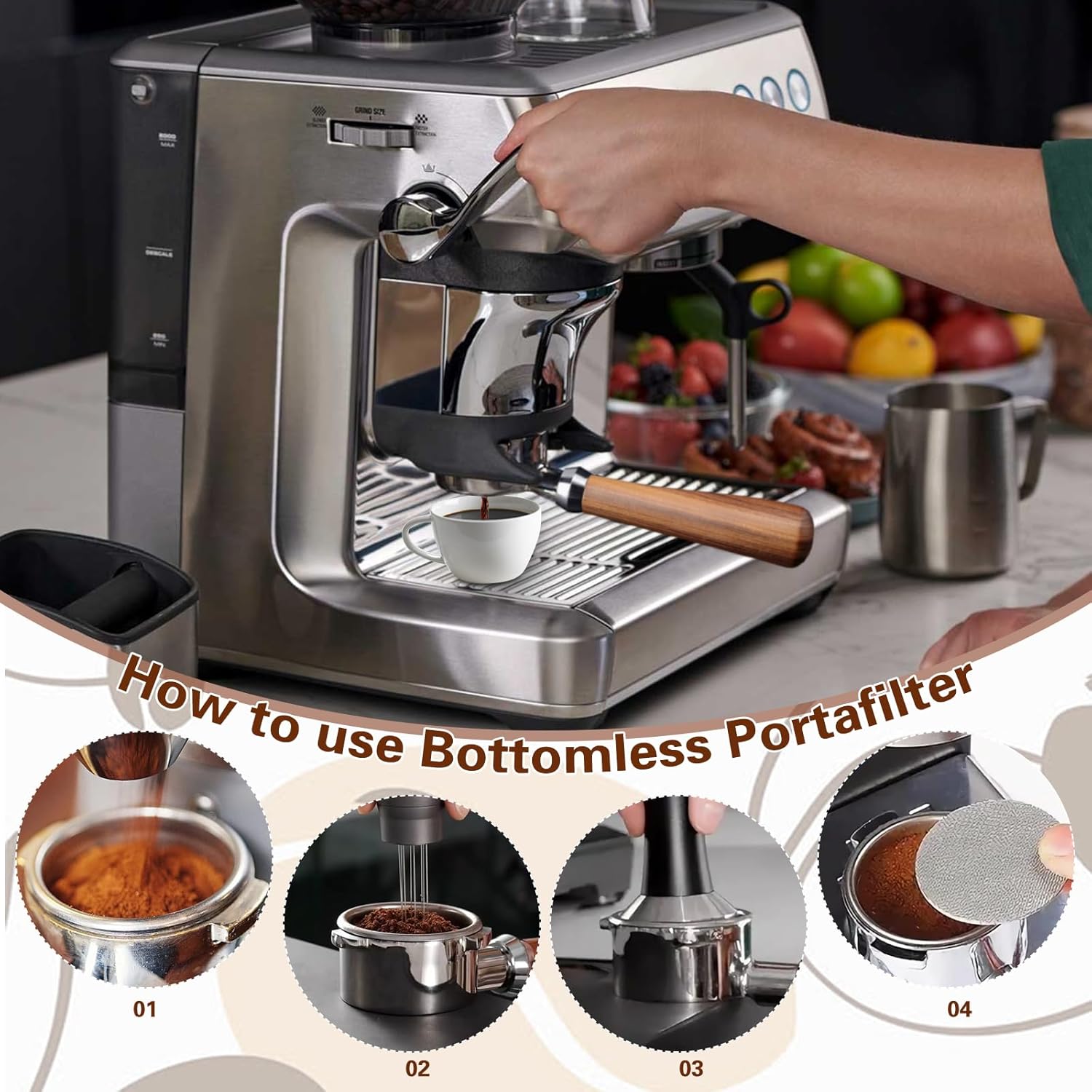 54mm Bottomless Portafilter Compatible with Breville Philippines