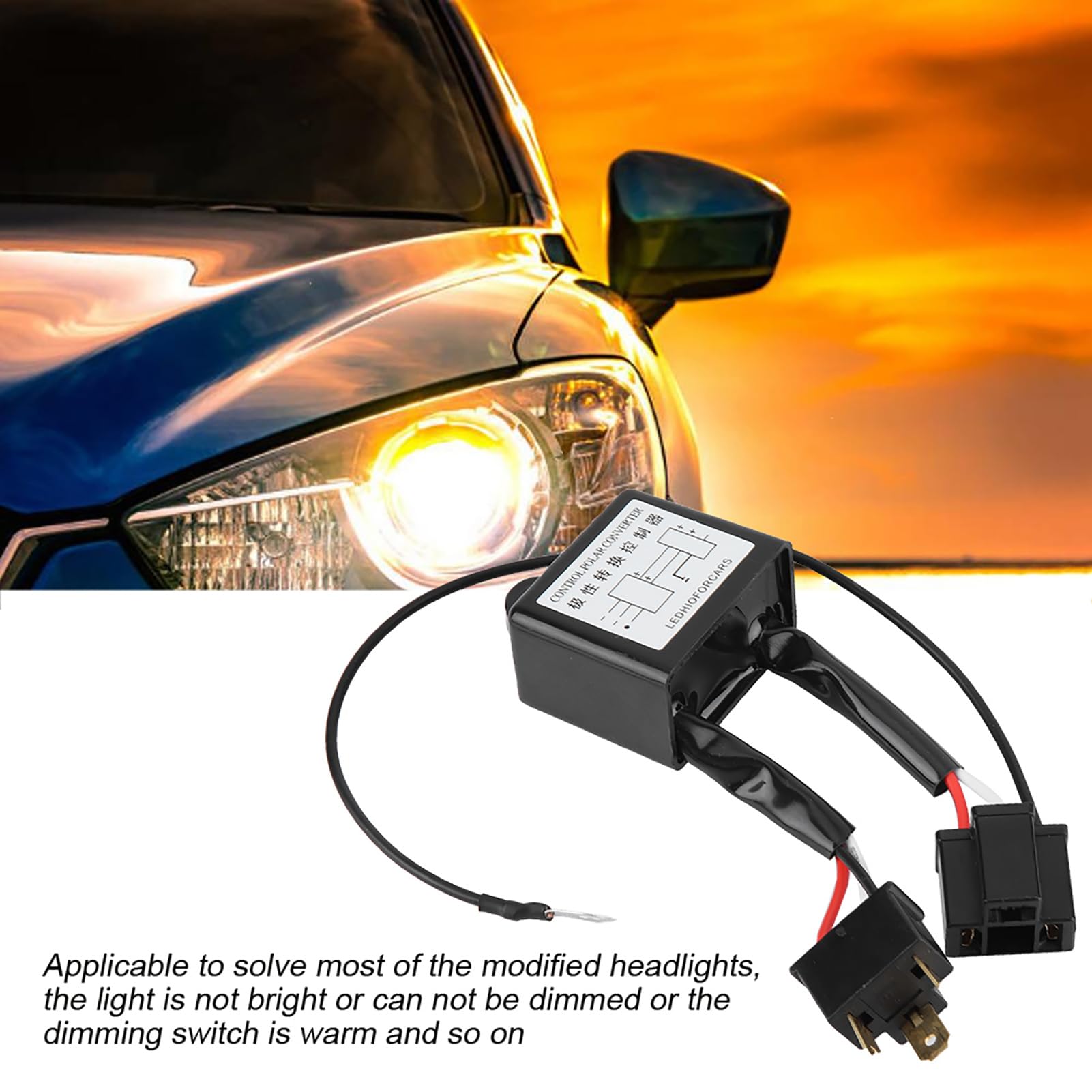 2 pezzi Invertitore di Polarità LED Convertitore Negativo Polare, Convertitore Negativo a LED, Adattatore a Switch Negativo Polare Invertito Polarità per H4