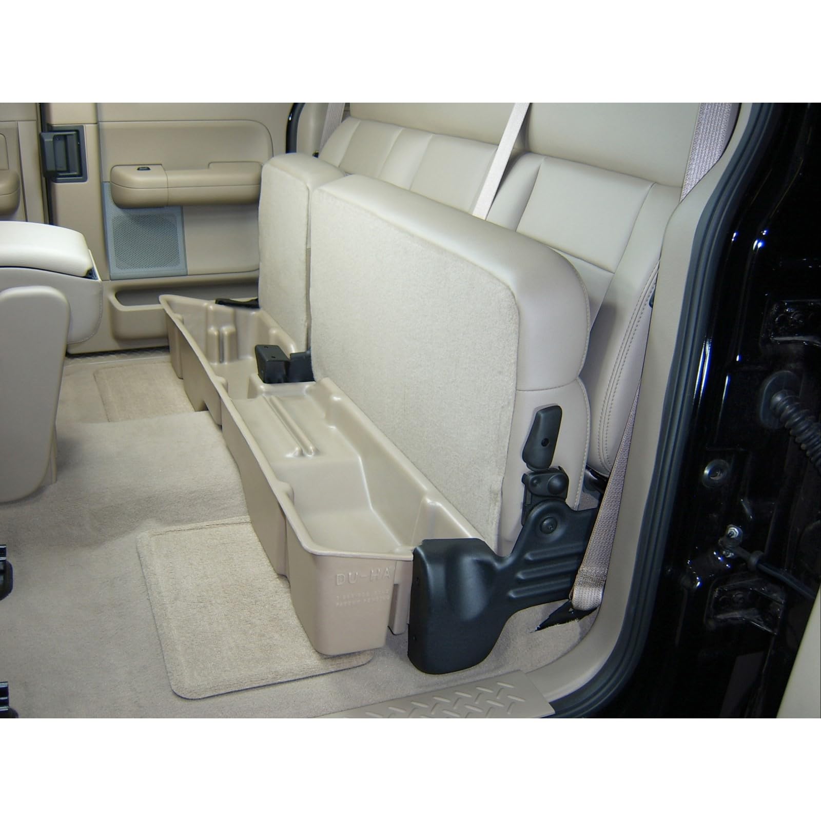DU-HA Under Seat Storage fits 2004-2008 Ford F150 SuperCab & SuperCrew | Black Heavy-Duty Back Seat Organizer, Includes 2-Piece Dividers | 20004